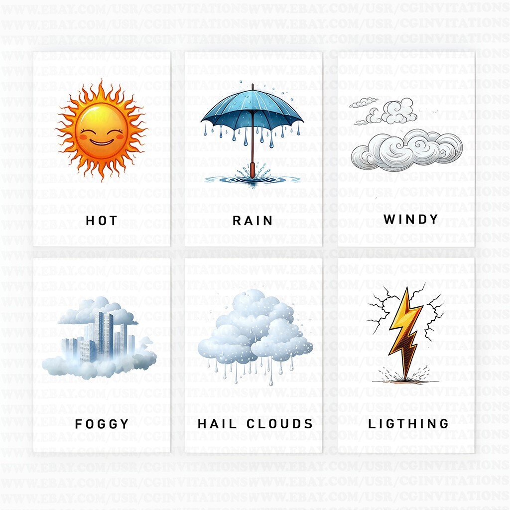 12 Educational Weather Flash Cards | Fun and Interactive Learning Tool for Kids