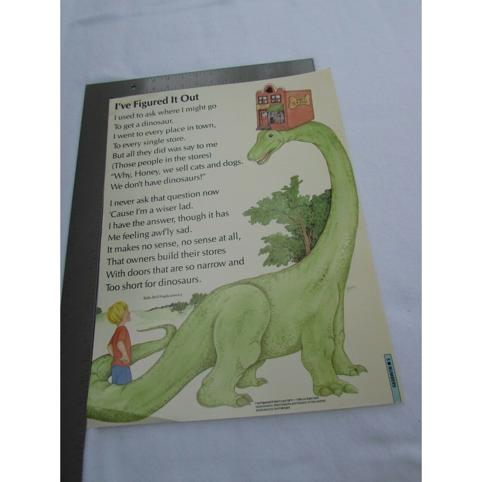 I’ve Figured It Out Grade School Poster Babs Bell Hajdusiewicz 30233 Poetry VNTG