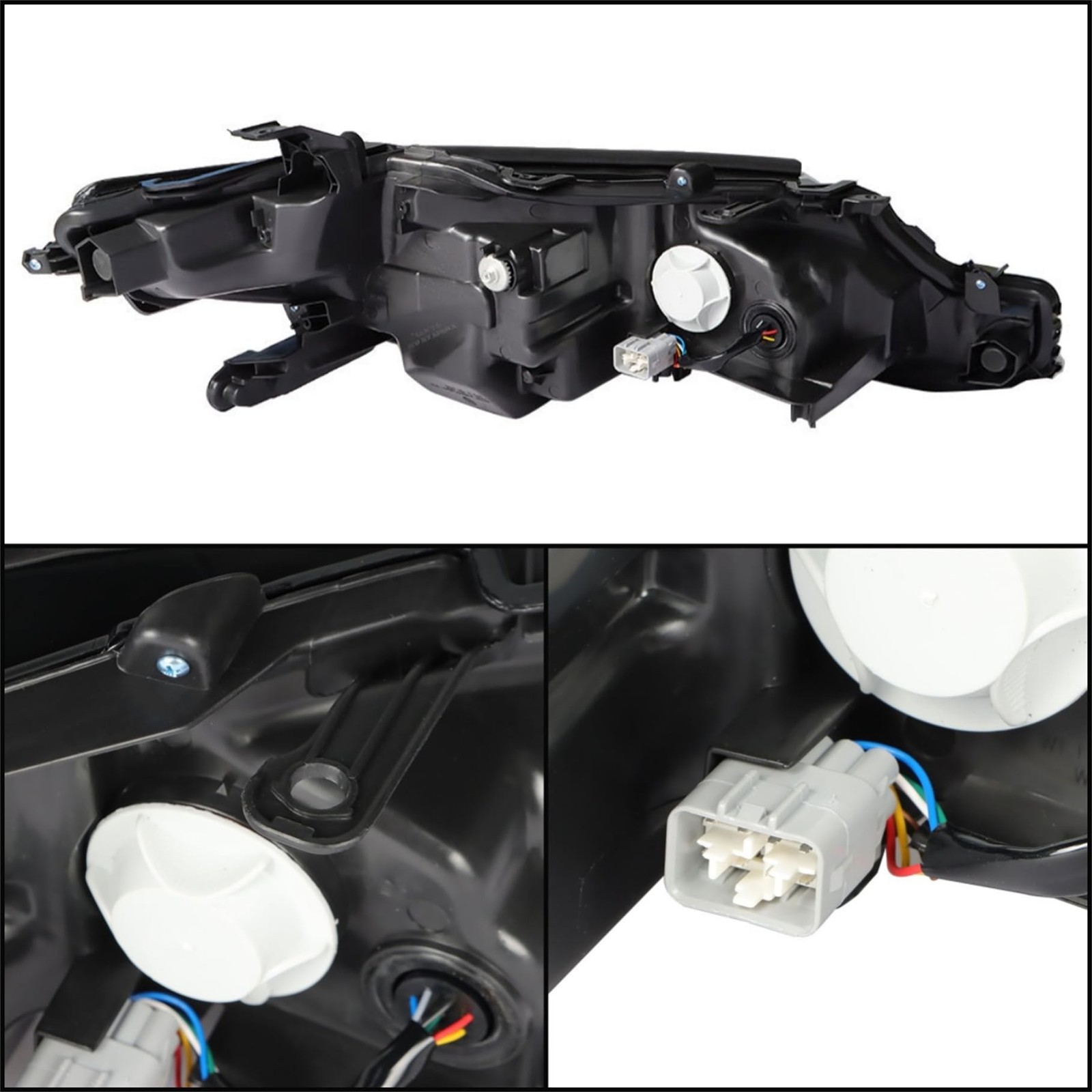Headlight Black Housing Assembly Clear Lens Headlights Left Side Replacement …