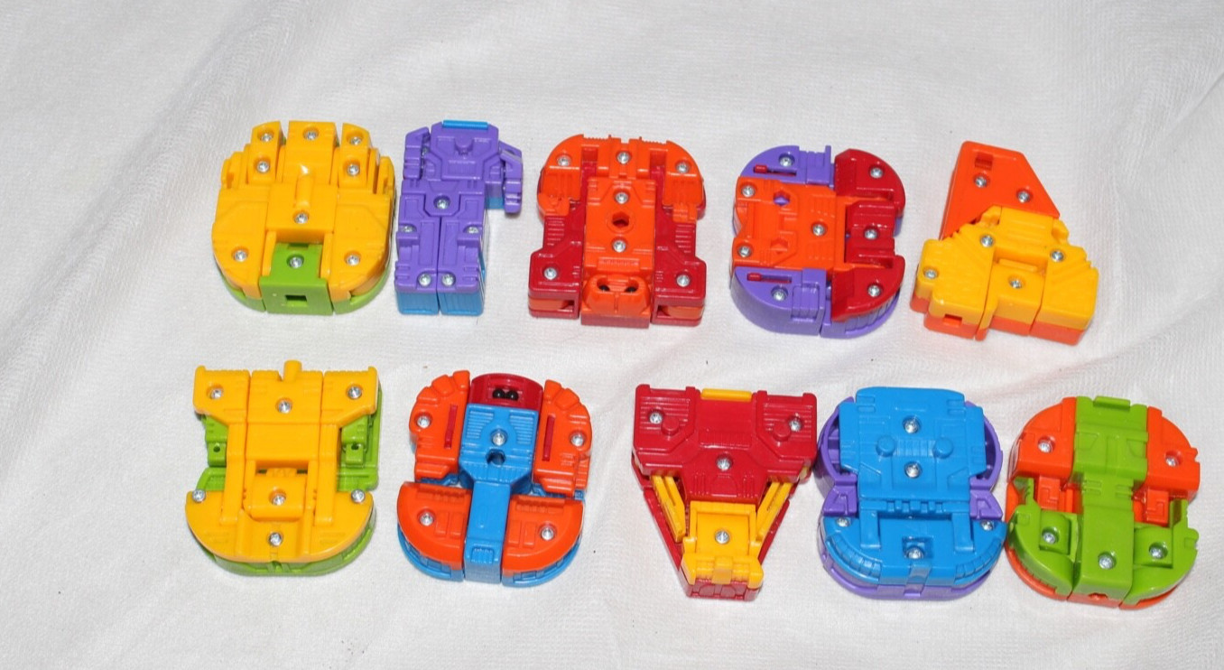Transforming Numbers Bots STEM Educational Learning 0 thru 9 Used