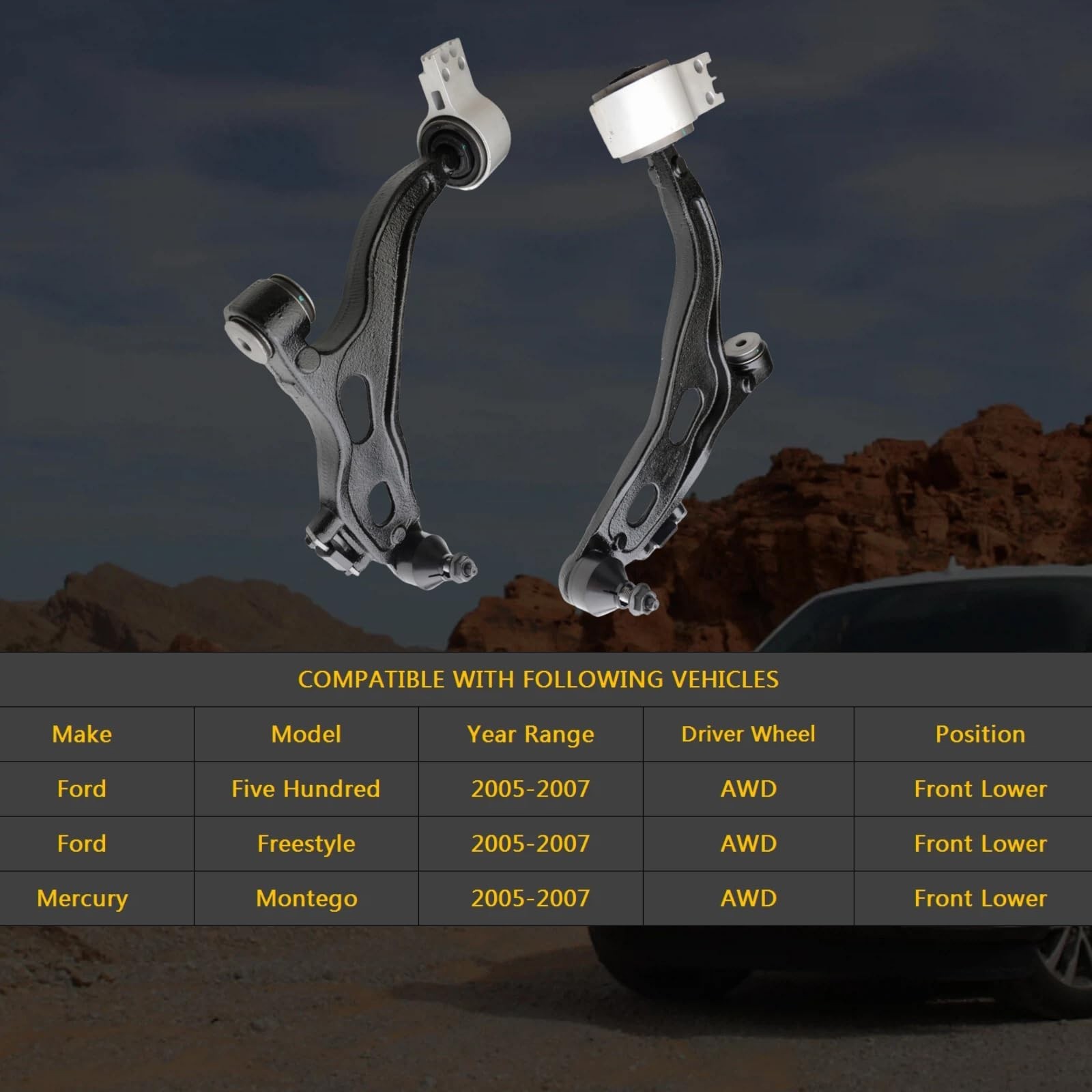 2pc Front Lower Control Arm K621603 K621604 for Ford Freestyle 2005-2007 AWD,…