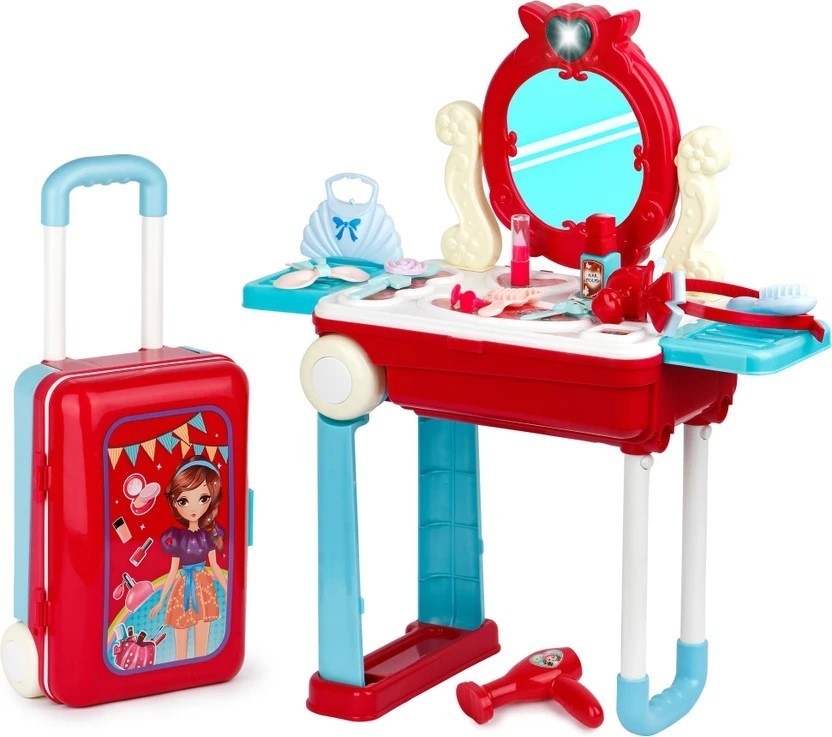 Happy Dresser Set 2 in 1 Makeup Set with Attractive Travel Suitcase Play Set