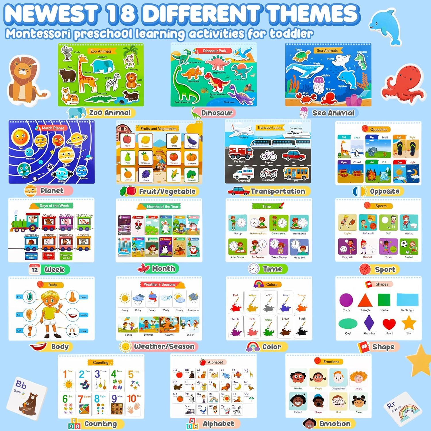 Busy Book for Toddlers – Preschool Learning Activities 36 Themes Learning