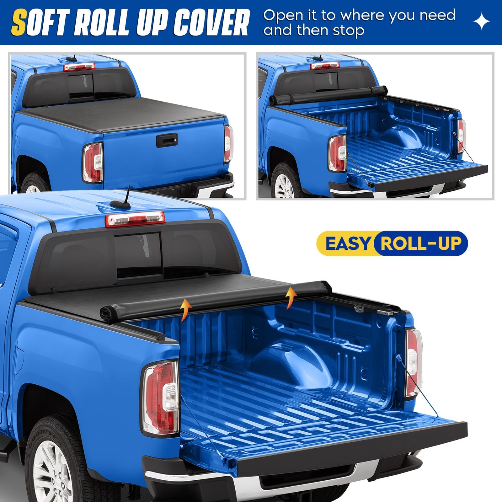 Soft Roll-up Truck Bed Tonneau 6.9′ – Roll Up, 2020-2024 2500HD 3500HD
