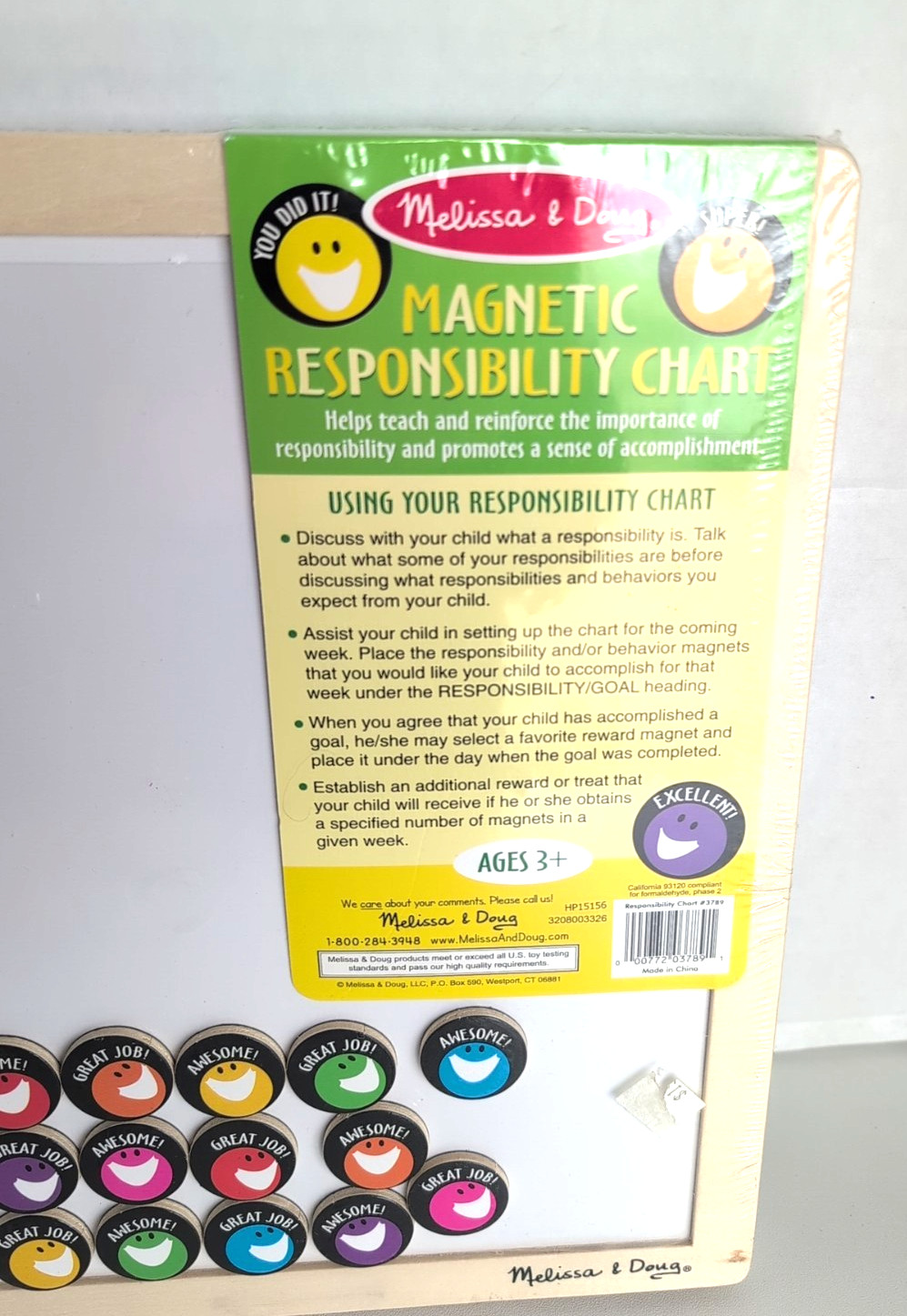 New Sealed Melissa & Doug Magnetic Responsibility Chart with 90 Magnets Ages 3+