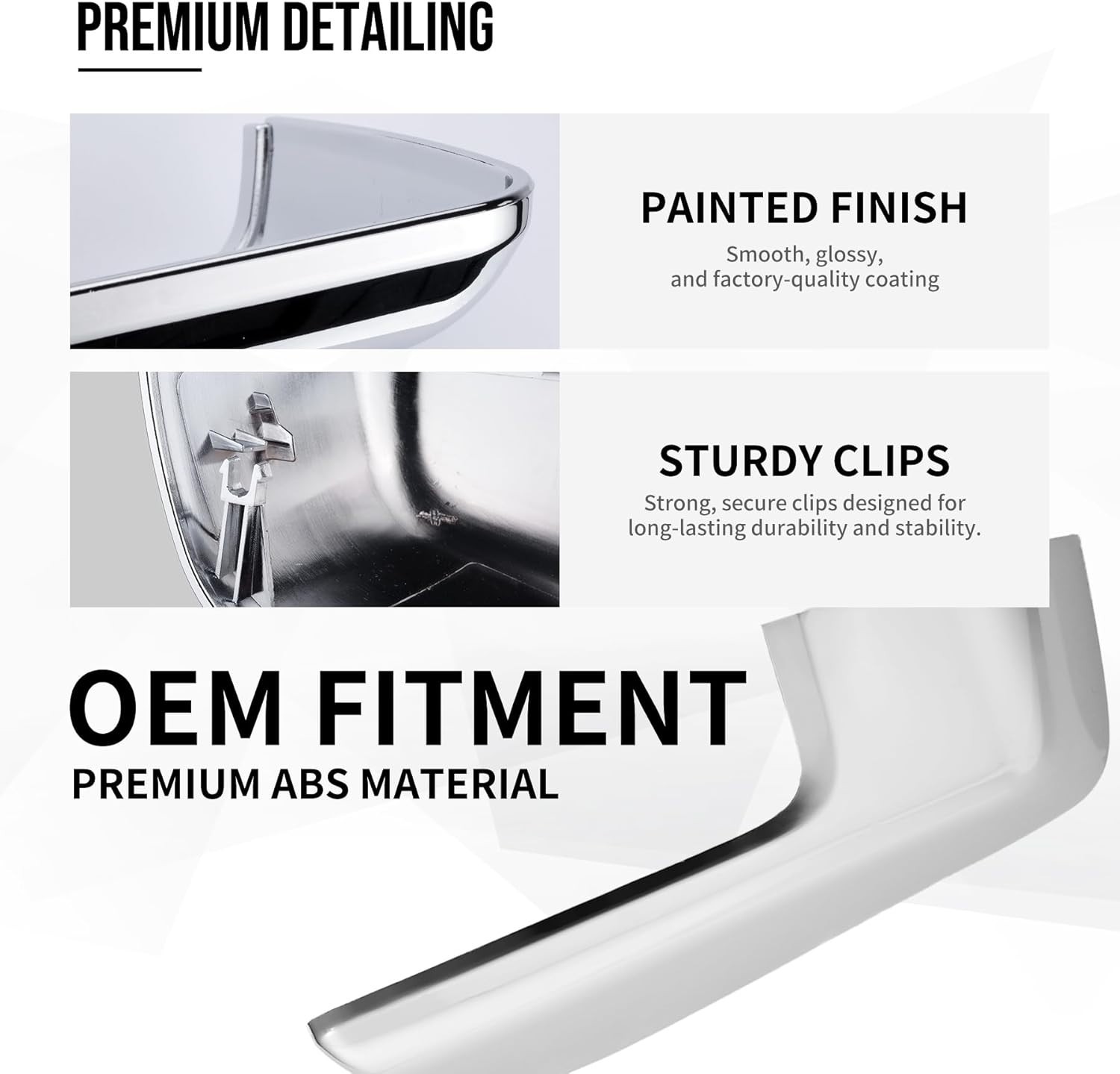 Chrome ABS Mirror Covers for 2019 2020 2021 2022 2023 2024 2025 Chevy Silverad..