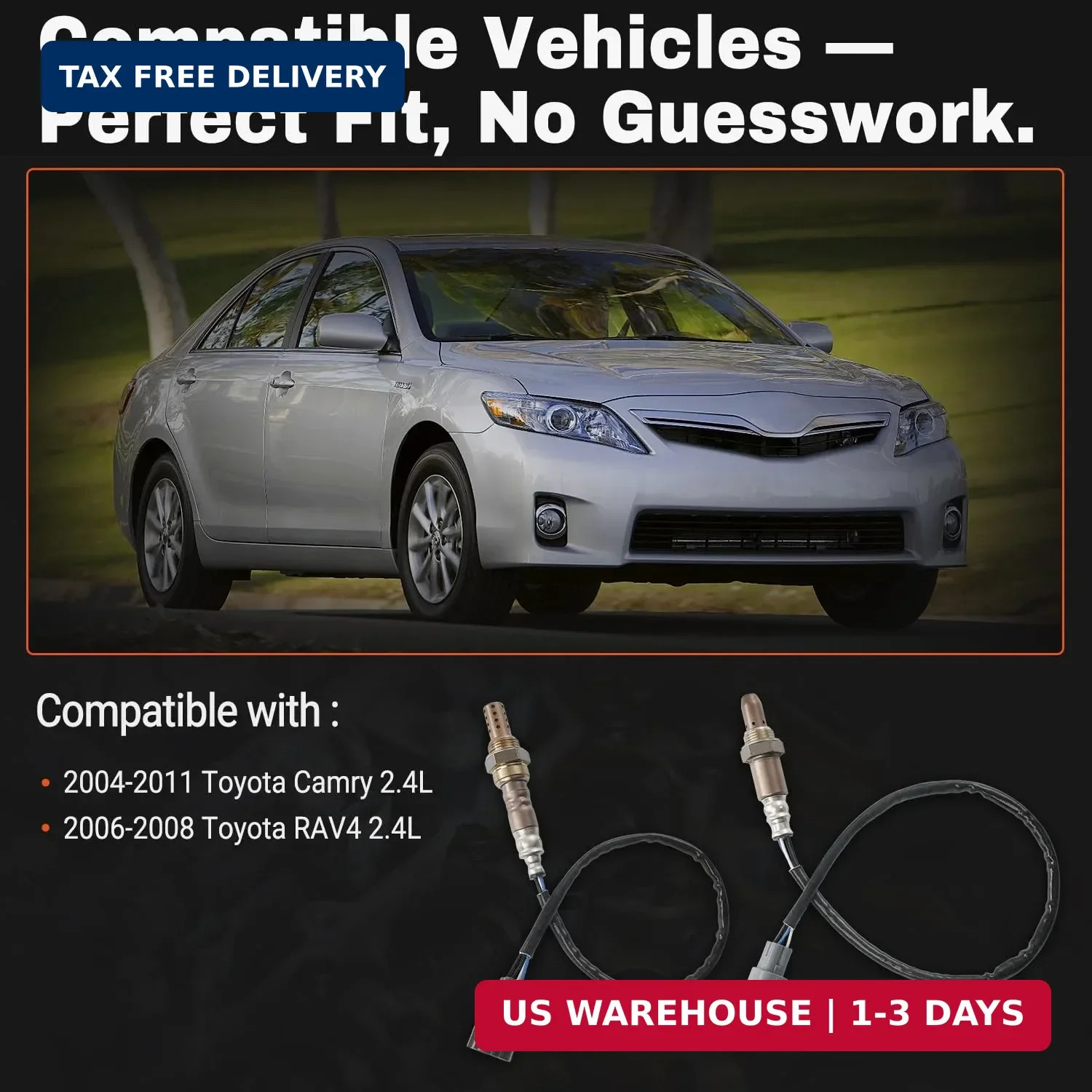 2 PCS Oxygen Sensor Upstream Downstream O2 Sensor Compatible with 2005-2011 Toyo