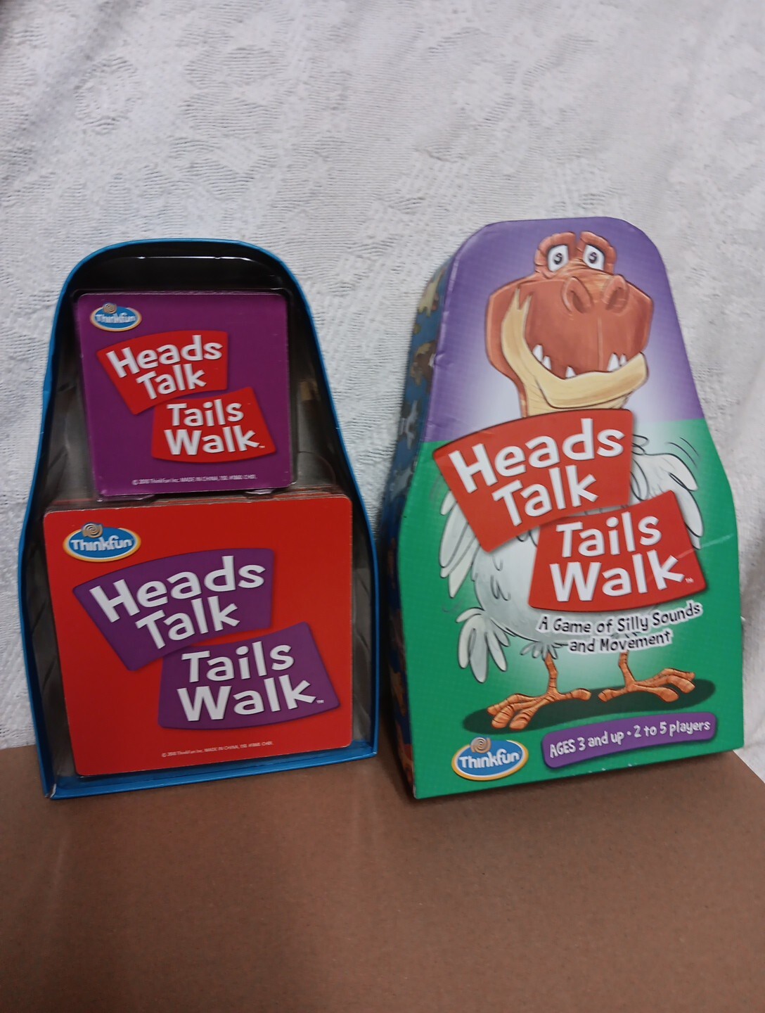 ThinkFun Heads Talk, Tails Walk Matching Game Missing 2 Tiles