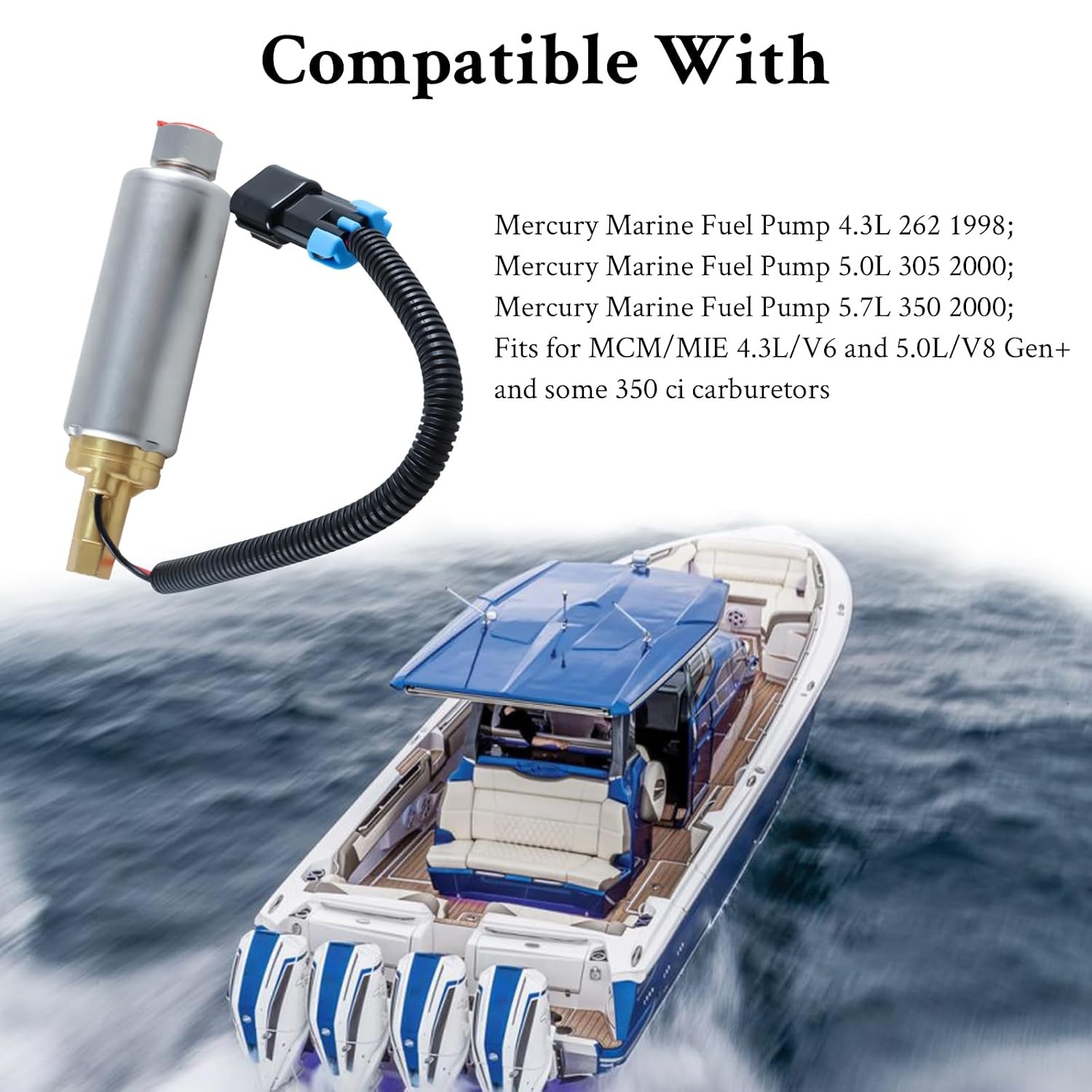 Low Pressure Electric Fuel Pump Compatible with Mercury Mercruiser Marine
