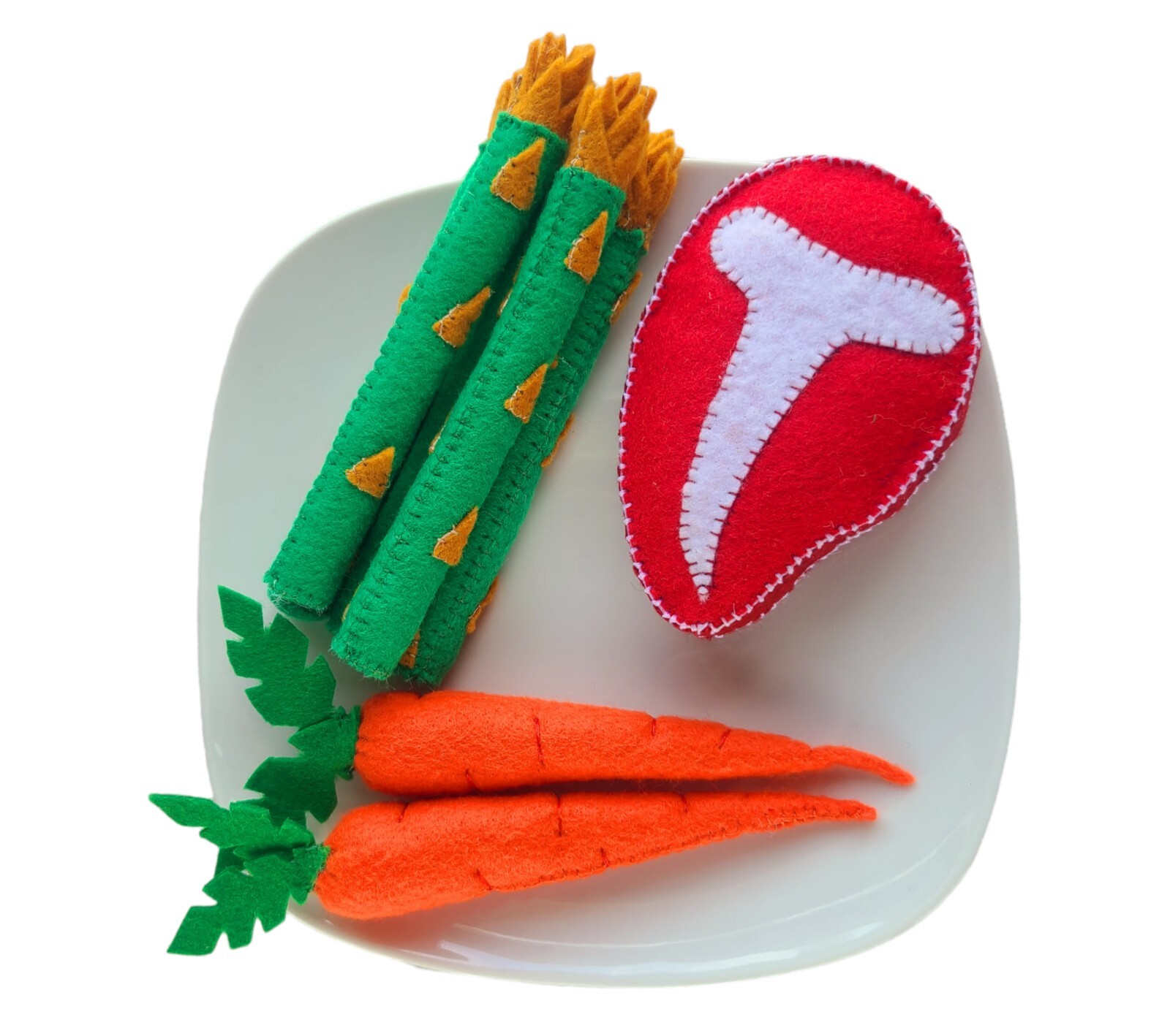 1 set of felt roasting food toys, educational toys, montessori toys.