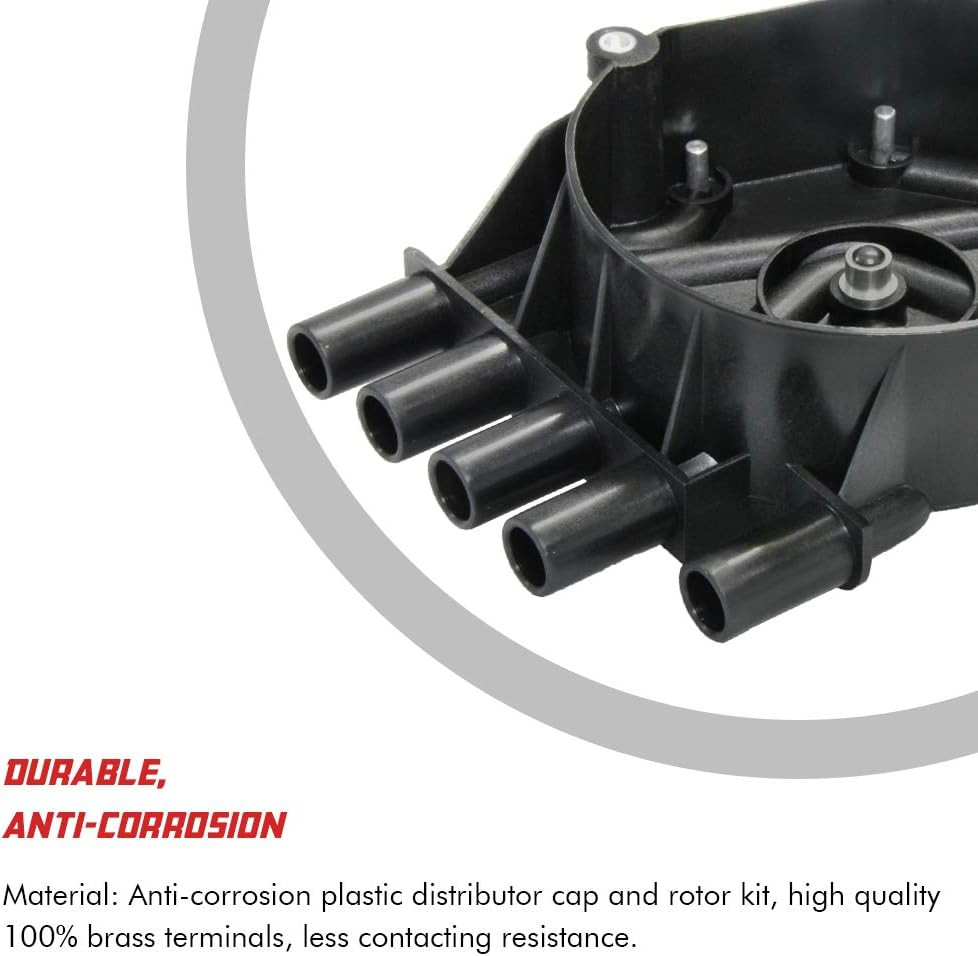 Ignition Distributor Cap and Rotor Kit Compatible with Chevy GMC Cadillac Vortec
