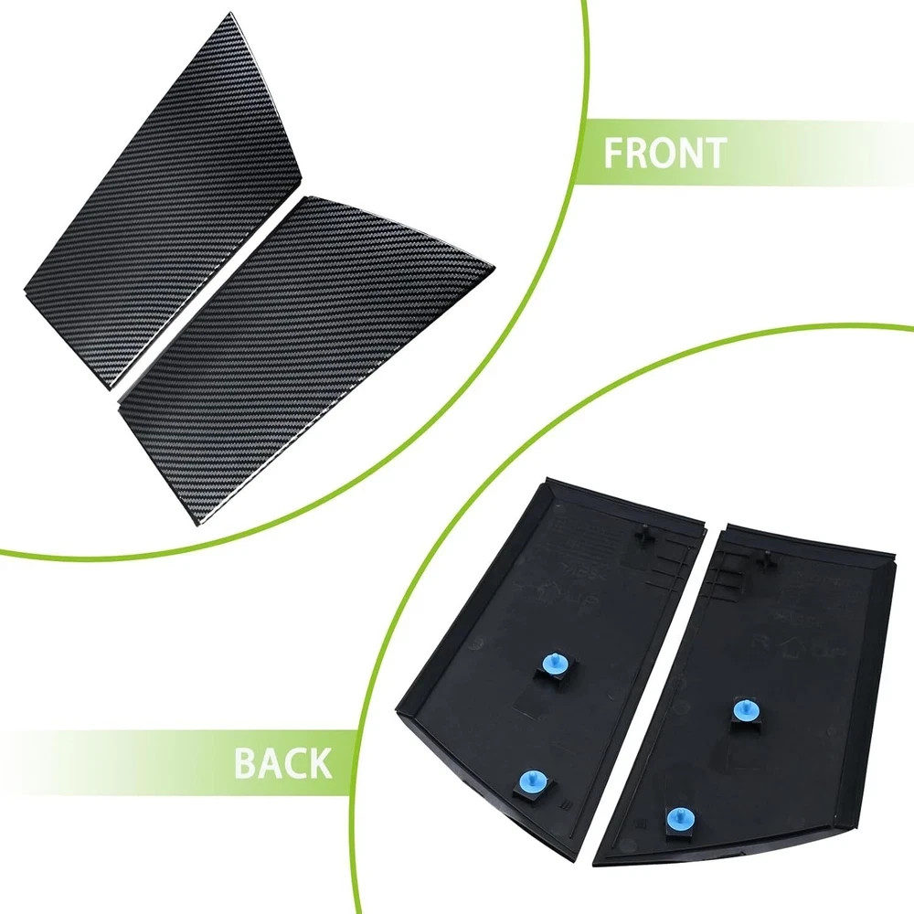Door Window Pillar Posts Trim Cover Left&Right Finisher Lock Pillar Carbon Fiber