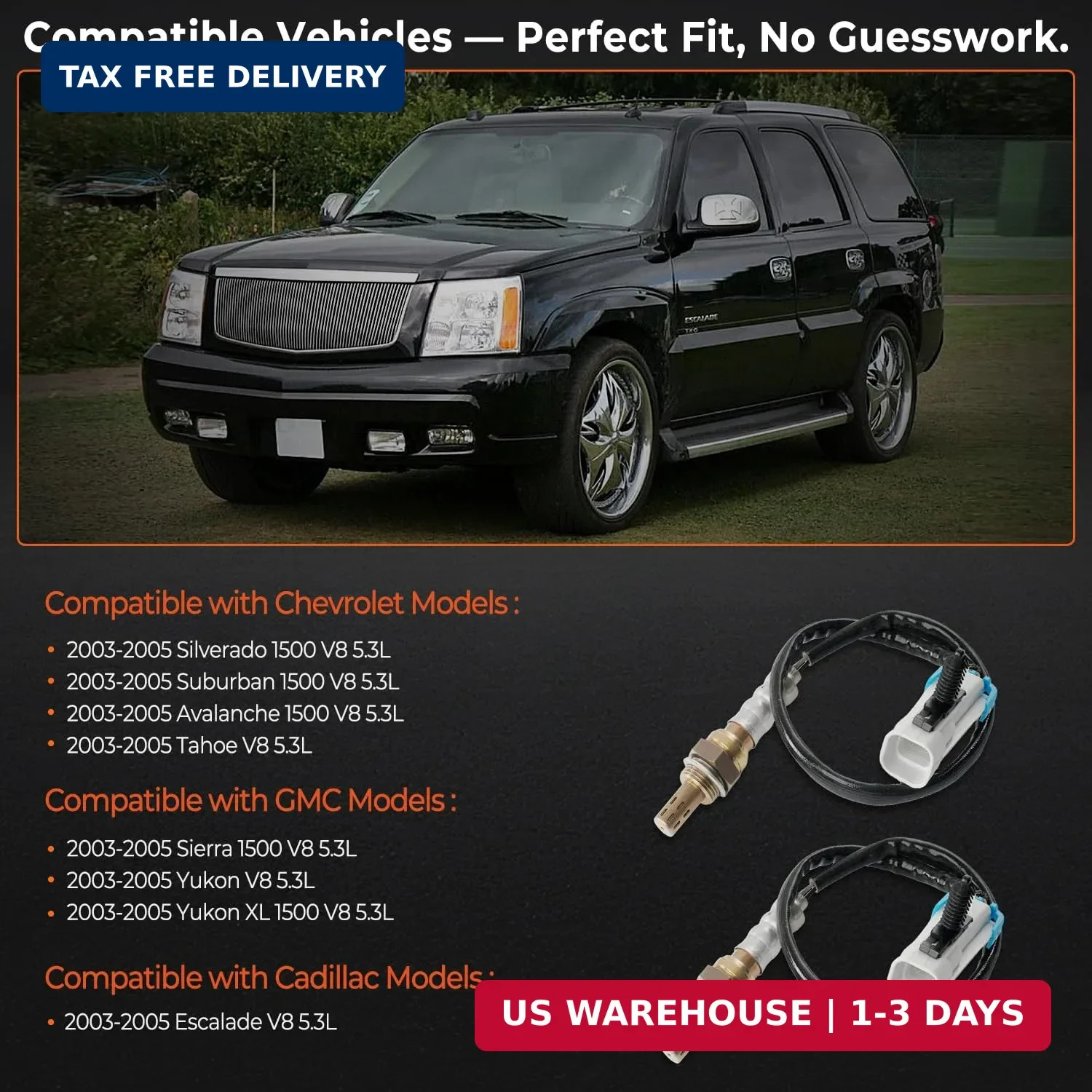 Set of 2 Oxygen Sensor Upstream Downstream O2 Sensor Compatible with 2003-2005 C