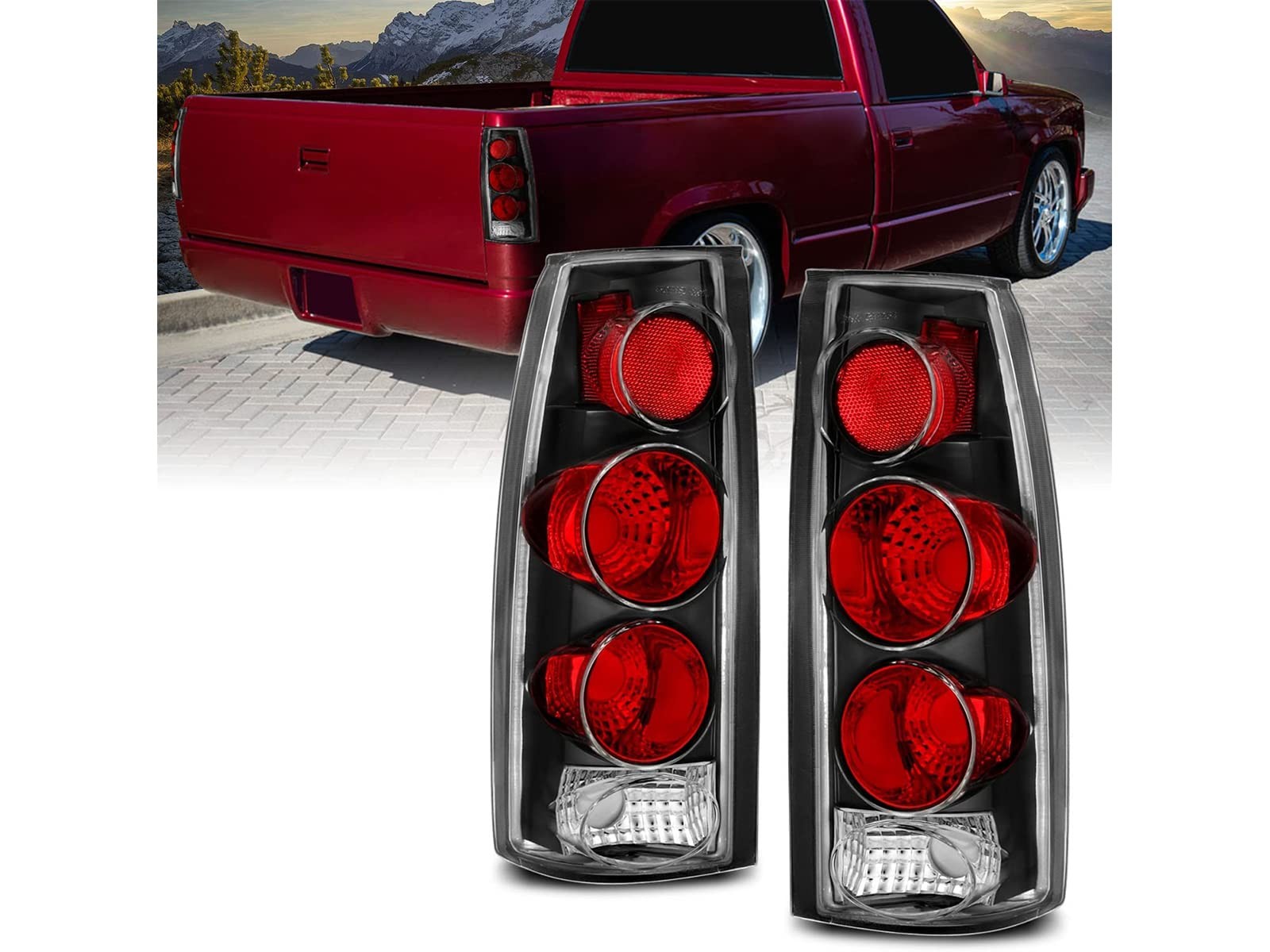 AmeriLite for Chevy GMC [C/K Truck Silverado Sierra Euro Style, Black