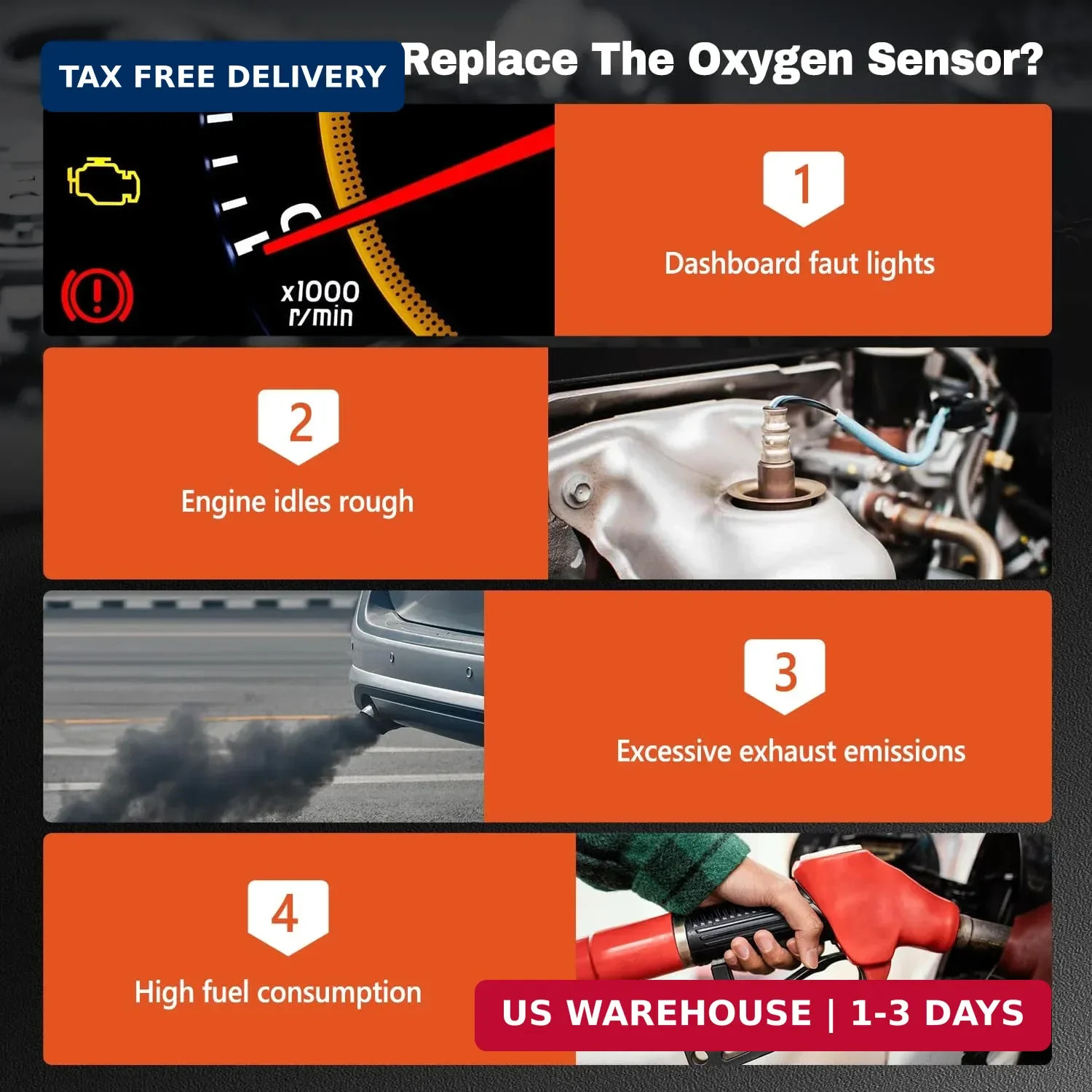 Set of 2 Oxygen Sensor Upstream Downstream O2 Sensor Compatible with 2003-2005 C