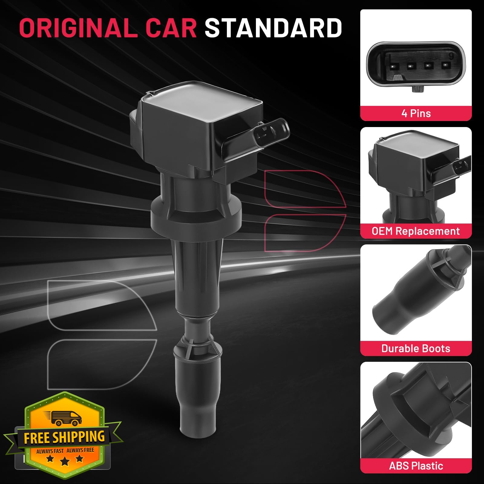 BDFHYK Ignition Coil Pack UF843 Set of 4