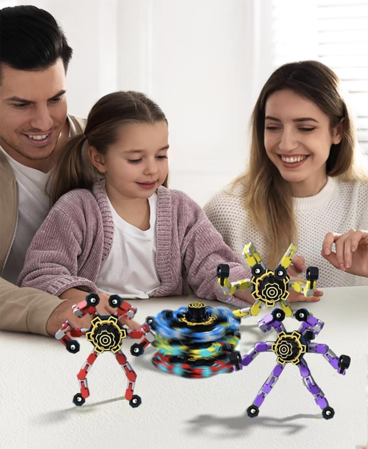 Spinner Transformable Fingertip Gyro, Stress Relief, (Fingertip Toy 4 Pieces)