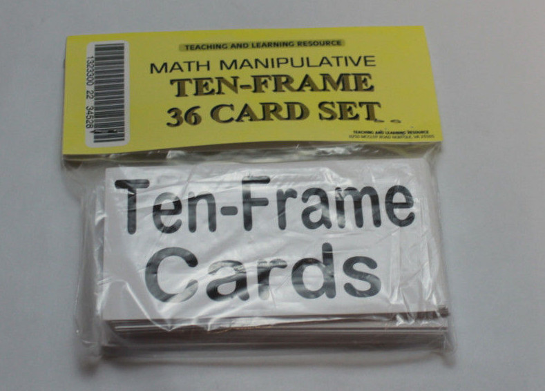 Ten-frame Card Set – Homeschool Pre-school- Kindergarten‏ BLACK WHITE Teaching