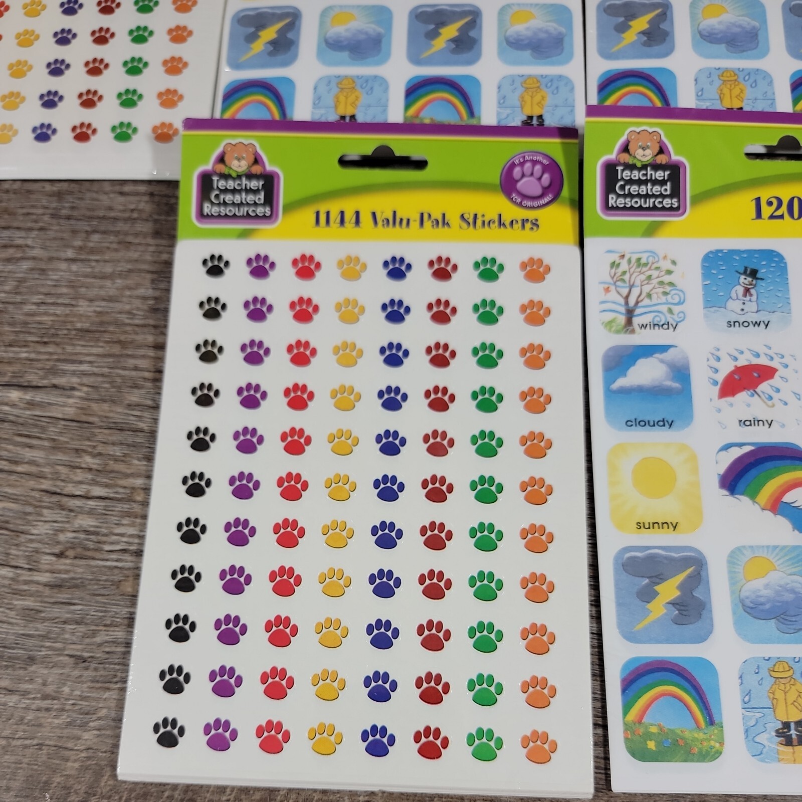 Lot Of 10 packs Teacher Created Resources Colorful Mini Stickers