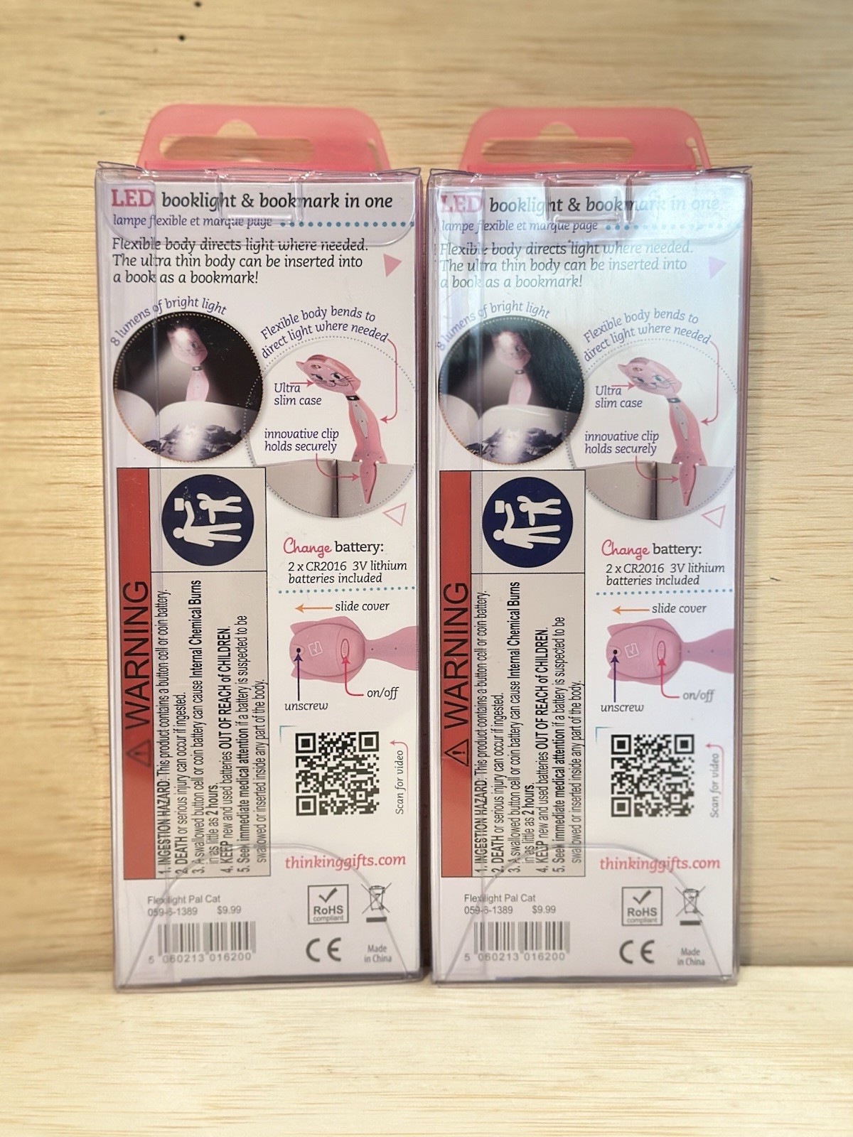 Lot 2-Flexilight Kitty Pal LED 2 in 1 Reading Book Light/Bookmark