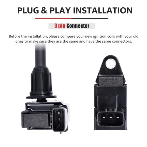 NPAUTO Ignition Coil Pack Front Rear Replacement for 3.0L V6 2000 2001 Infiniti