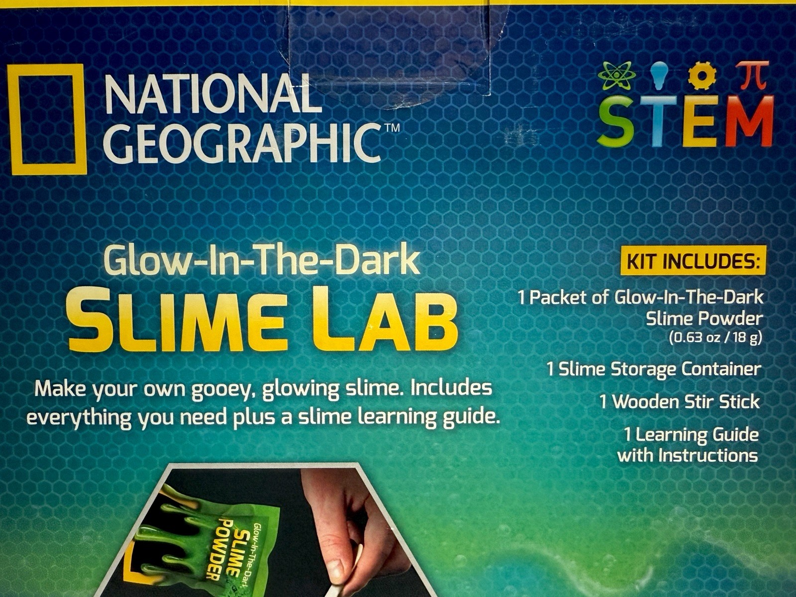 National Geographic STEM GLOW IN DARK Slime Lab~ Amazing Worms Chemistry Kit LOT