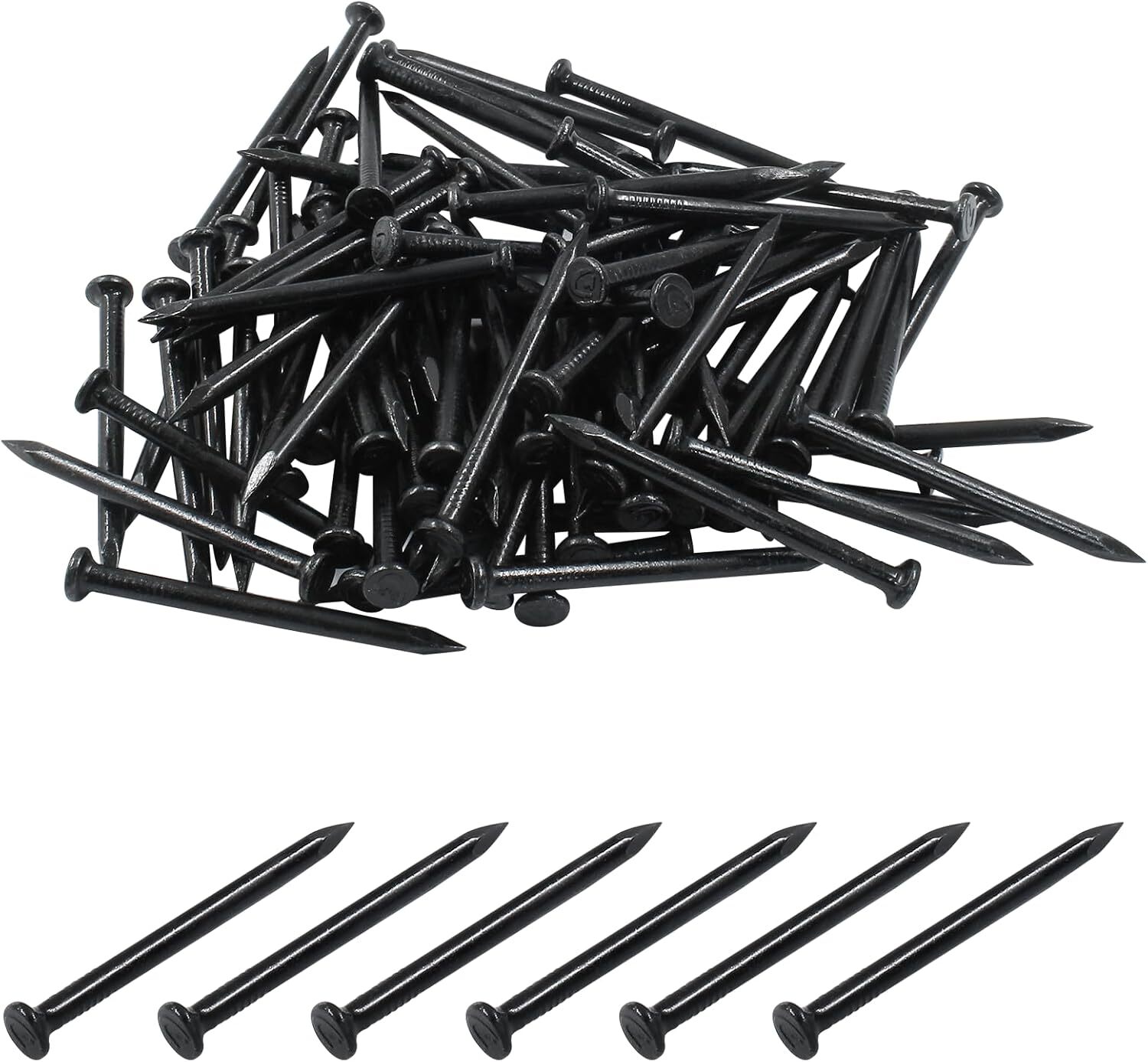 Hordion 100pcs Hardware Nails 2 inch, Carbon Steel Point Tip Cement Nails