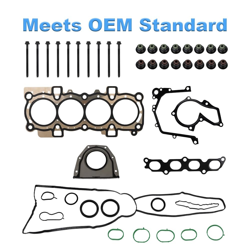 Engine Cylinder Head Gasket Set with Bolts Compatible with Ford Fiesta 1.6L