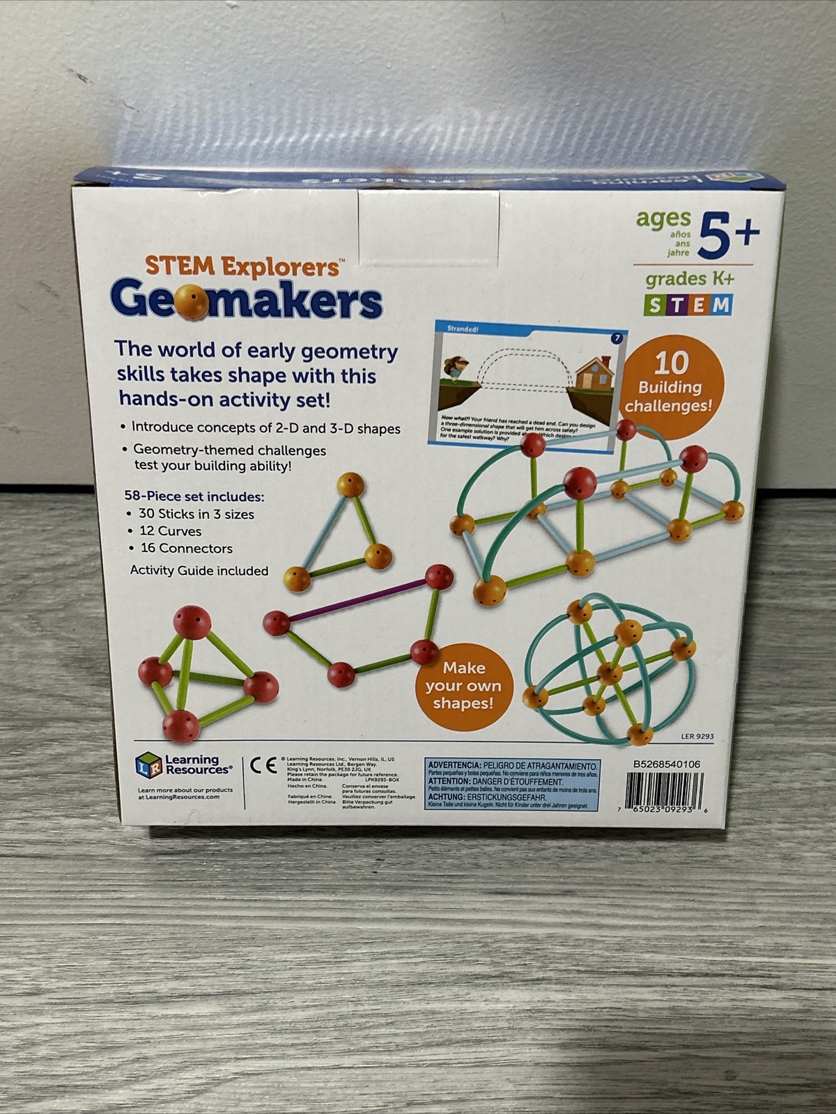 Learning Resources Stem Explorers Geomakers 58 Pcs Kids 5+ Toy 3D Building 9293