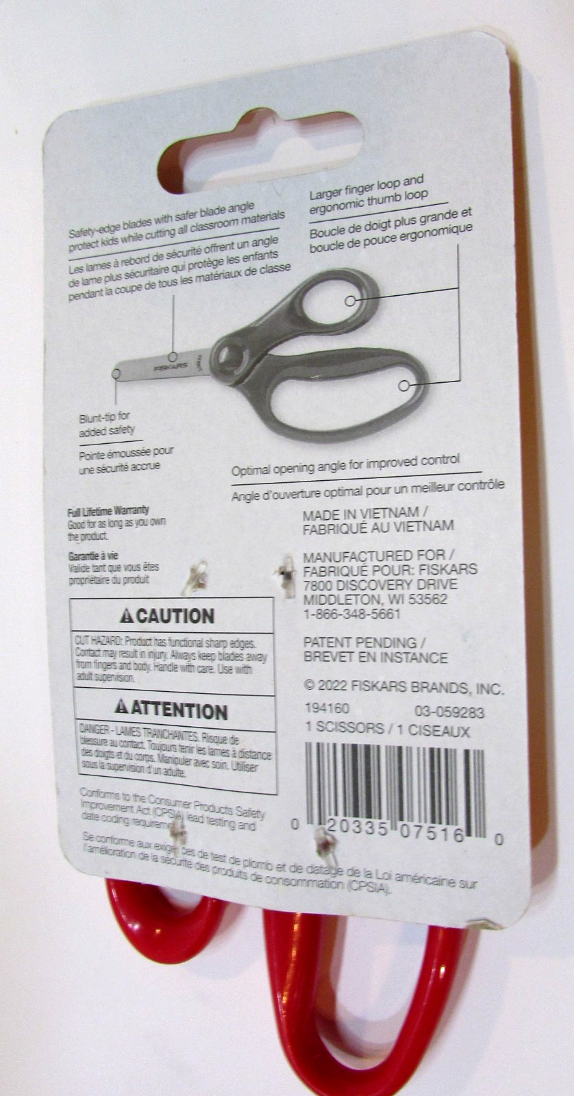 New 2022 Fiskars 5″ 12cm Kids Scissors w Red Handle Blunt Tip For age 4+ Safe