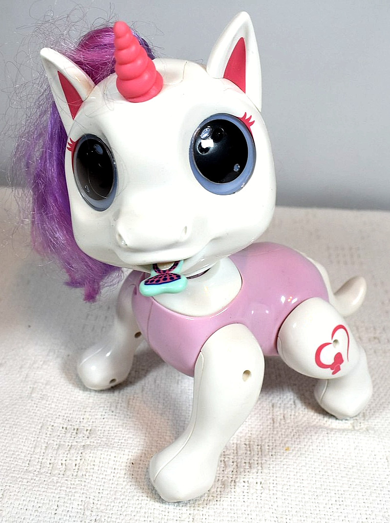 Interactive Robot Unicorn Toy, Walking, Dancing w/Remote, Cord & Programs/Dish