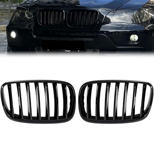 Front Grill Grille Compatible with 2007-2013 BMW X5 E70 2008-2014 BMW X6 E71,ABS