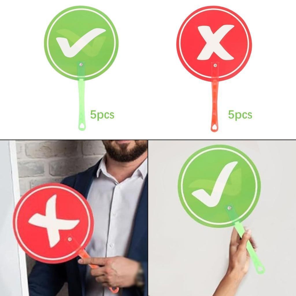 10 Pieces Voting Paddles Interaction Signs Lightweight Multifunctional Portable
