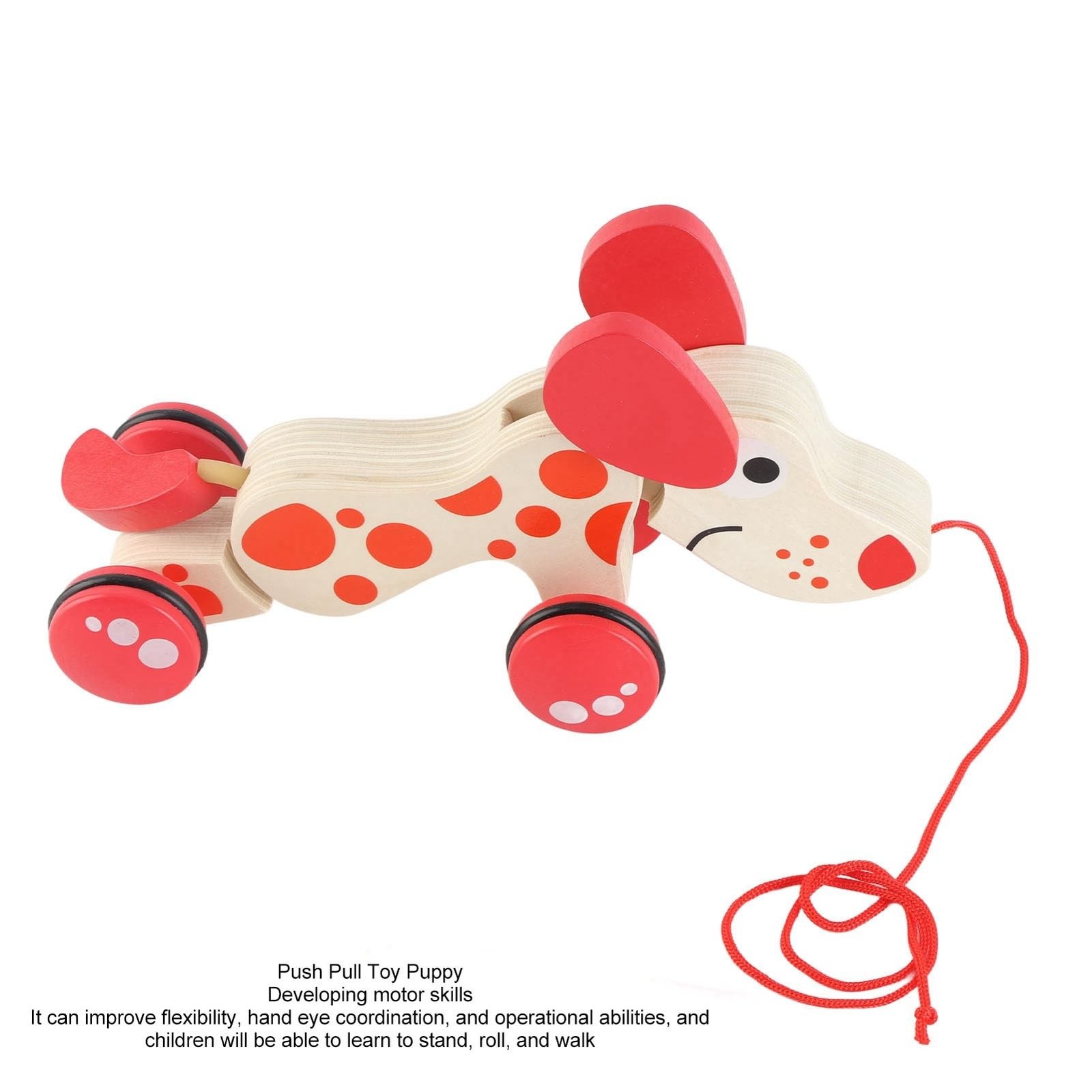 Push Pull Toy Puppy Walk Along Pull Wooden Hound Dog Walk A Long Puppy Wooden…