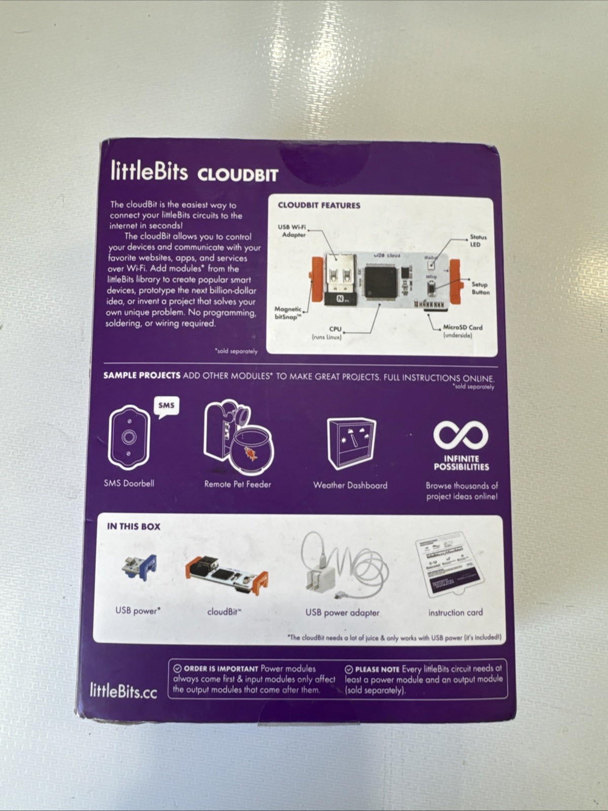 Little Bits Electronics Cloudbit RadioShack New In Box