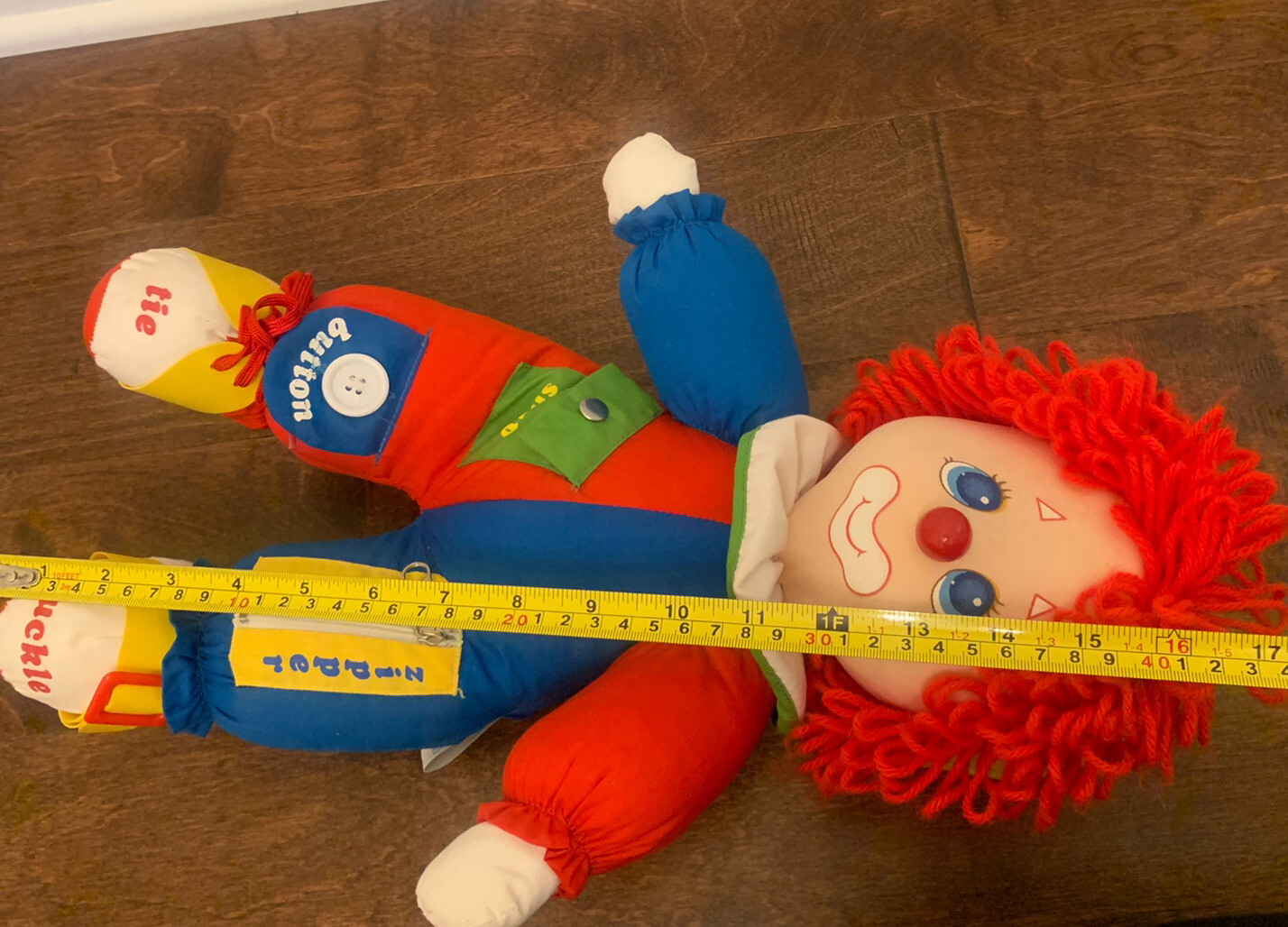 Vintage 1983 American Greetings Amtoy Doll 16” Learn to Dress Clown EUC Vtg 80s