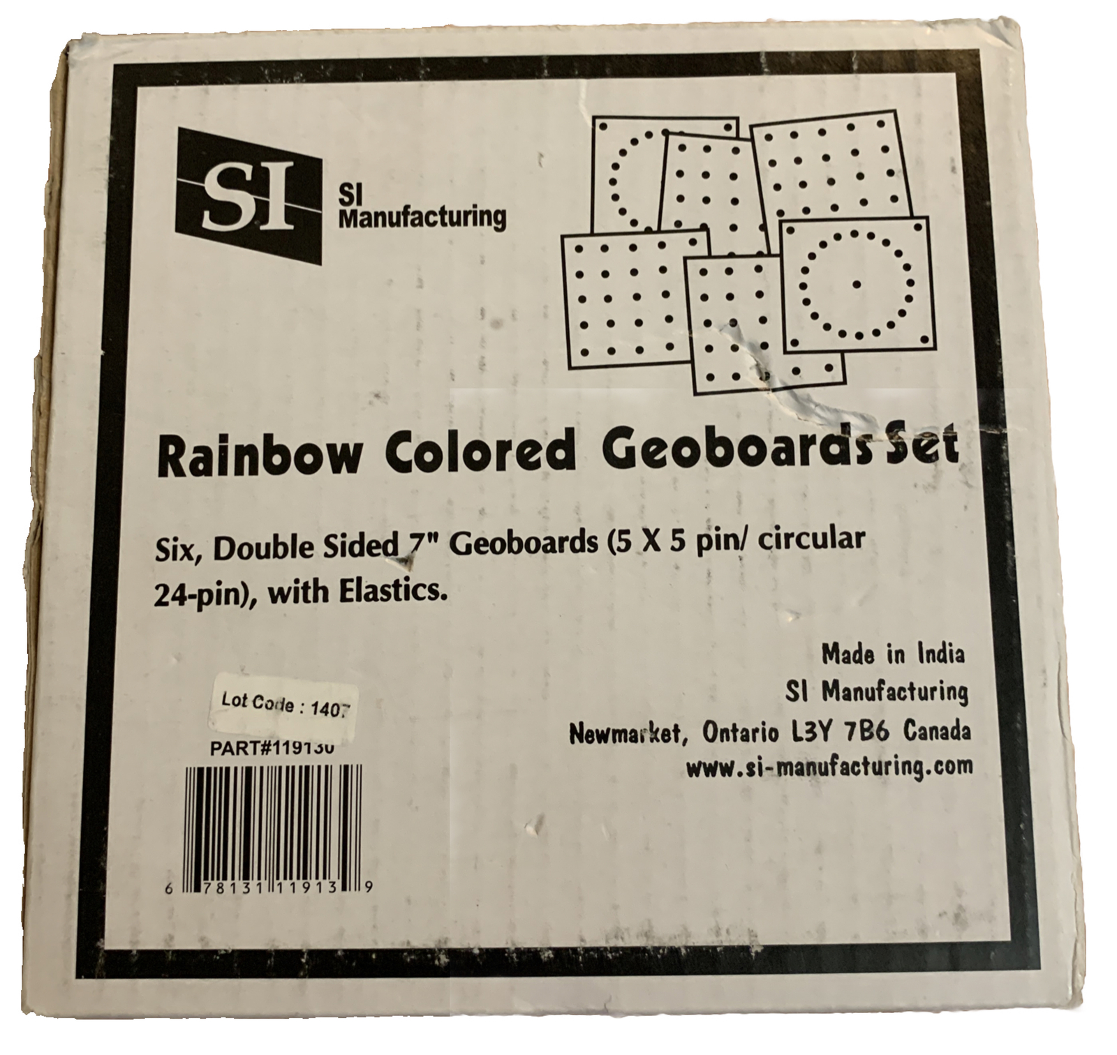 6 Rainbow Colored Geoboards Set Double Sided 7″ Geoboards-5x5pin/Circular 24-pin