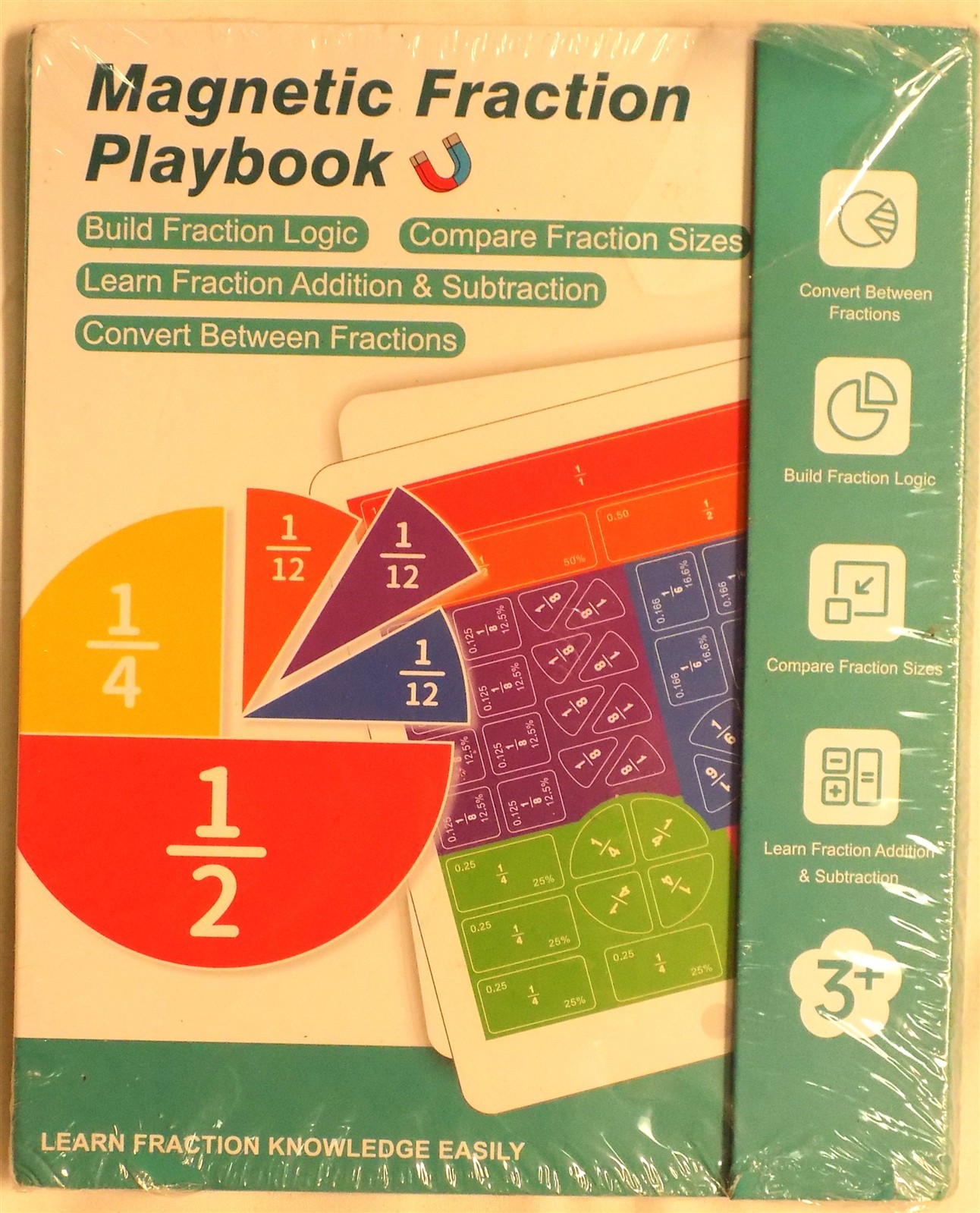 LOT OF 2 Magnetic Puzzle Magnetic Fraction Playbook & 3D Magnetic Puzzle 3 in 1