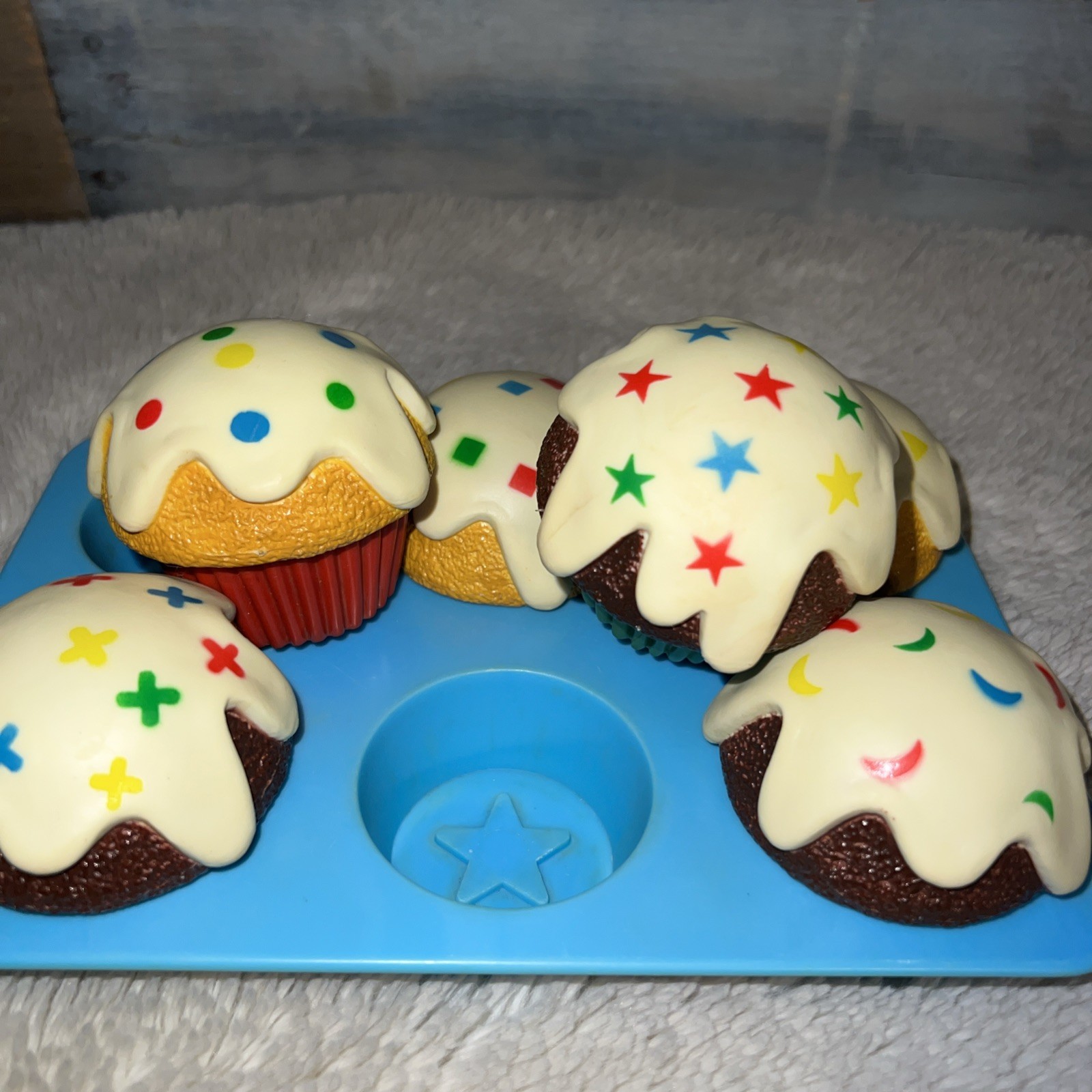 🧁VINTAGE Learning Resources Sorting & SHAPES Cupcakes with shape sprinkles 🧁