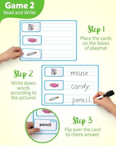 220 Educational Activity Cards for Kids – Dry Erase Busy Book & Flashcards, Mont