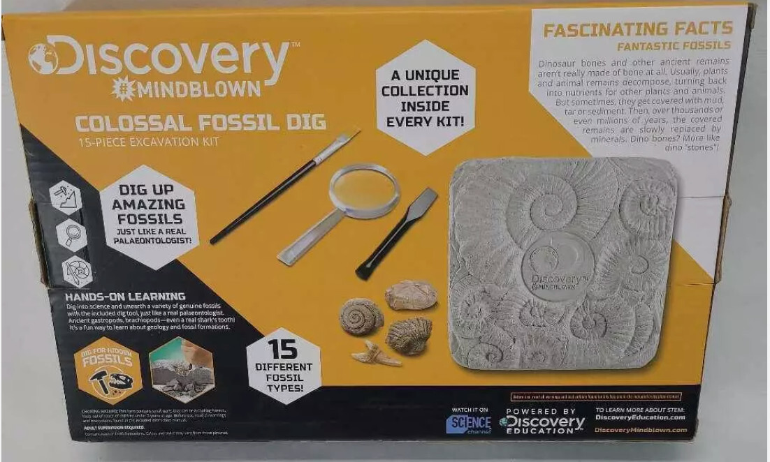 DISCOVERY #Mindblown Colossal Fossil Dig Excavation Kit, juguetes de aprendizaje