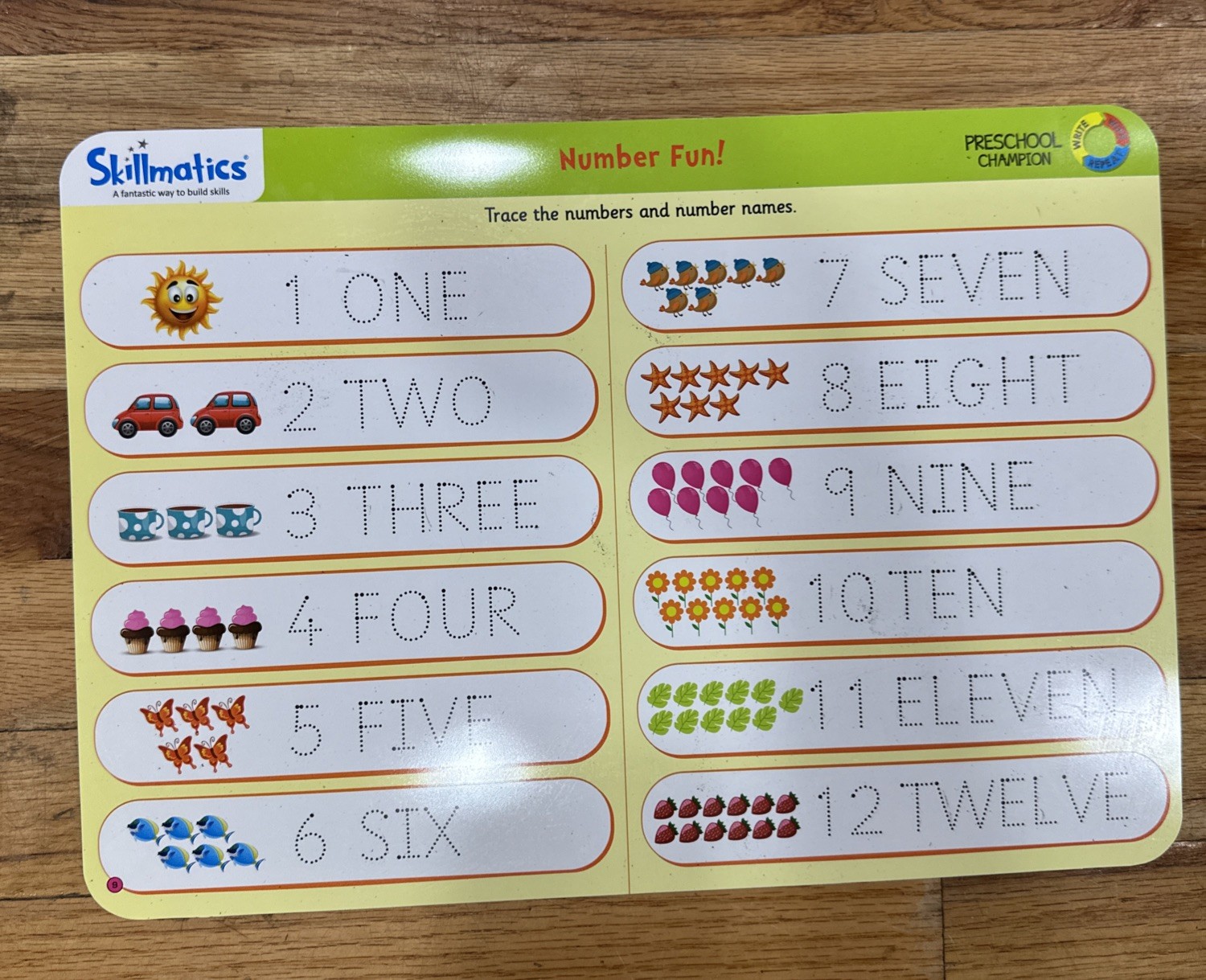 Skillmatics Preschool Champion Write & Wipe Activity Mats. SEALED! Used