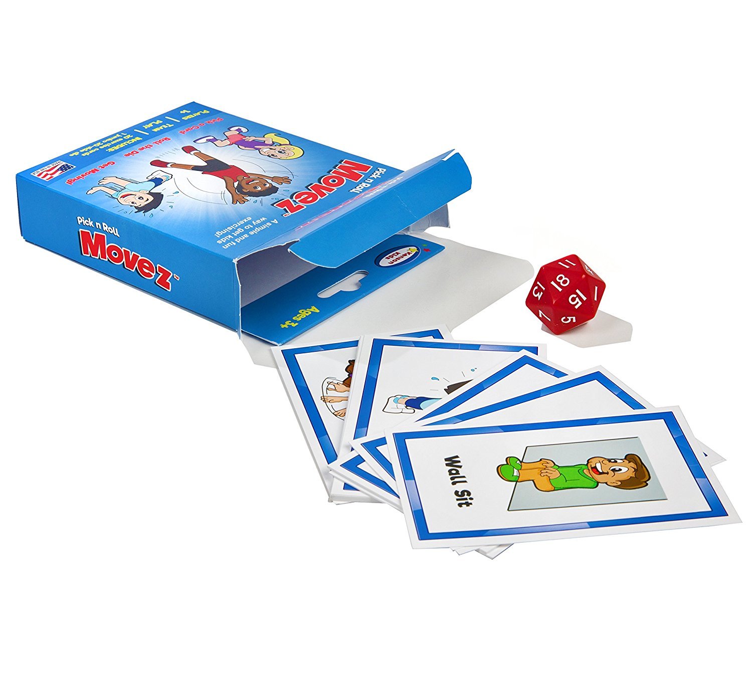 Pick n Roll Movez® Simple Card and Die game to get kids to Exercise!