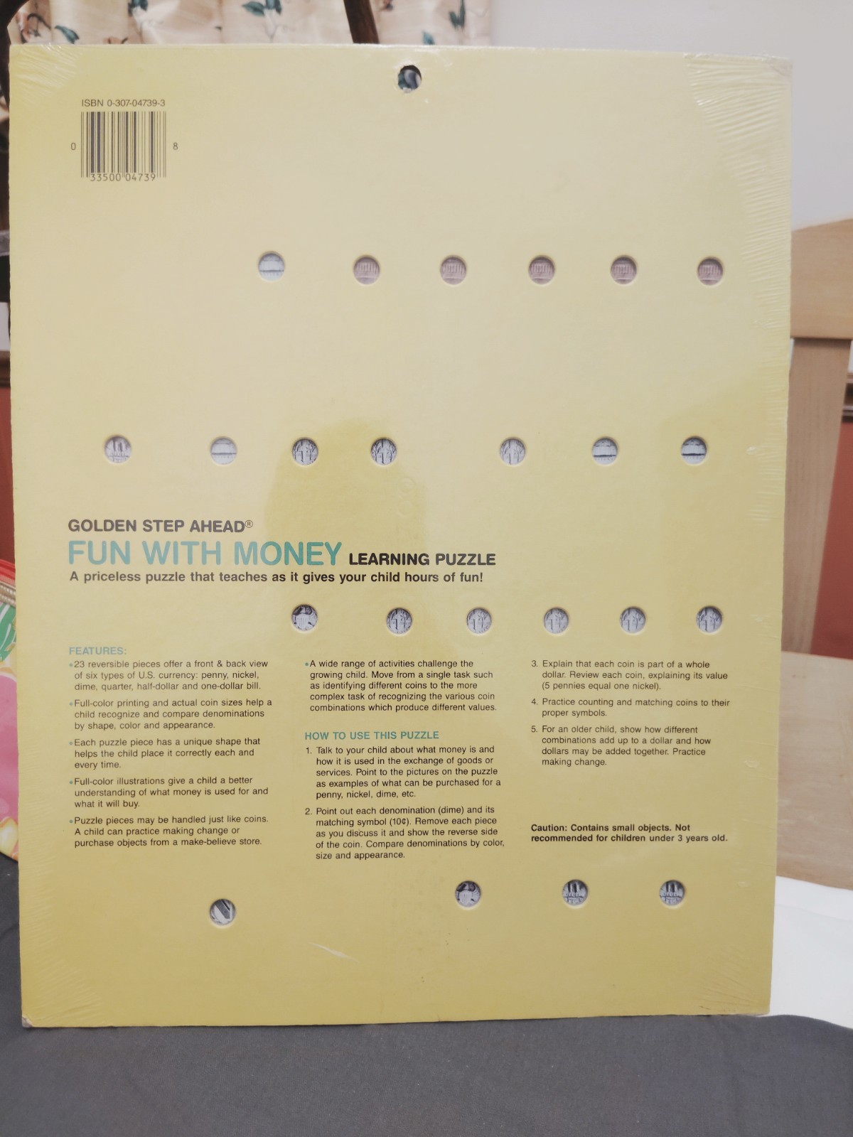 1985 Collectors Vintage Golden Step Ahead learning Puzzle Fun with Money (Z-200)