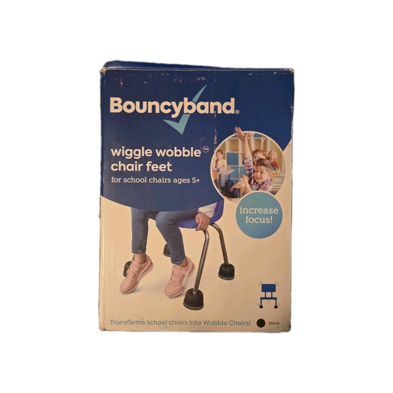 Bouncy Band Wiggle Wobble Chair Feet For Ages 5+ Pads Transform Standard School