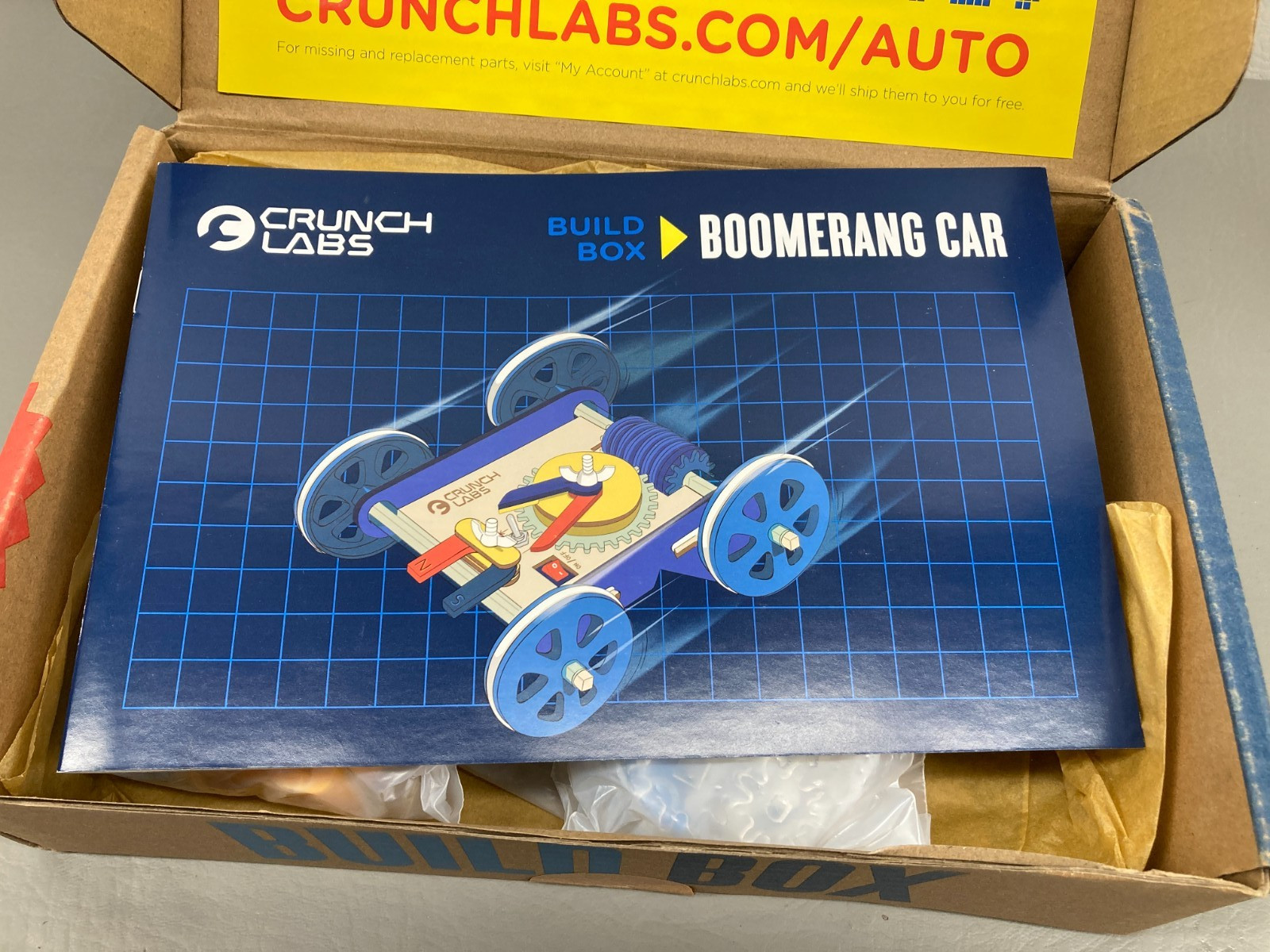 Crunch Labs by Mark Rober Boomerang Car Build Box NEW Open Box Sealed Contents