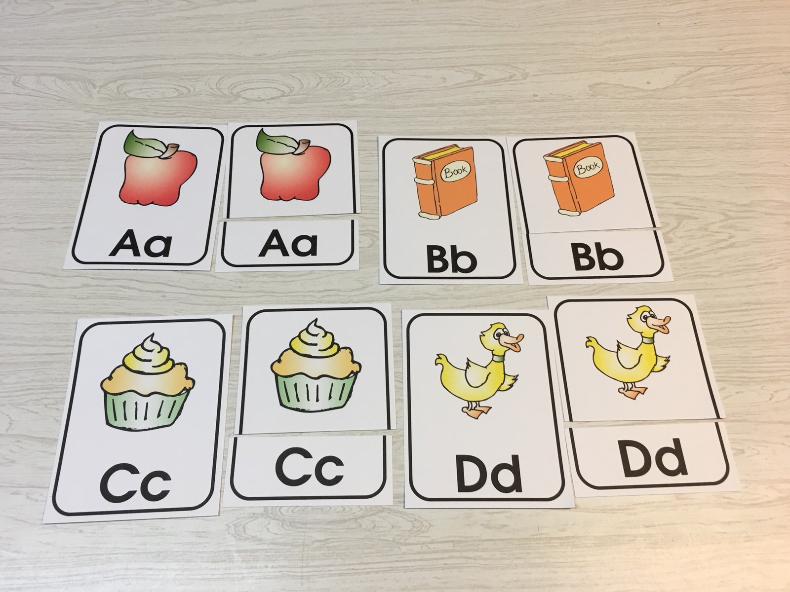 READING – Beginning Sound – Cards for Learning Center – Three Part Card –