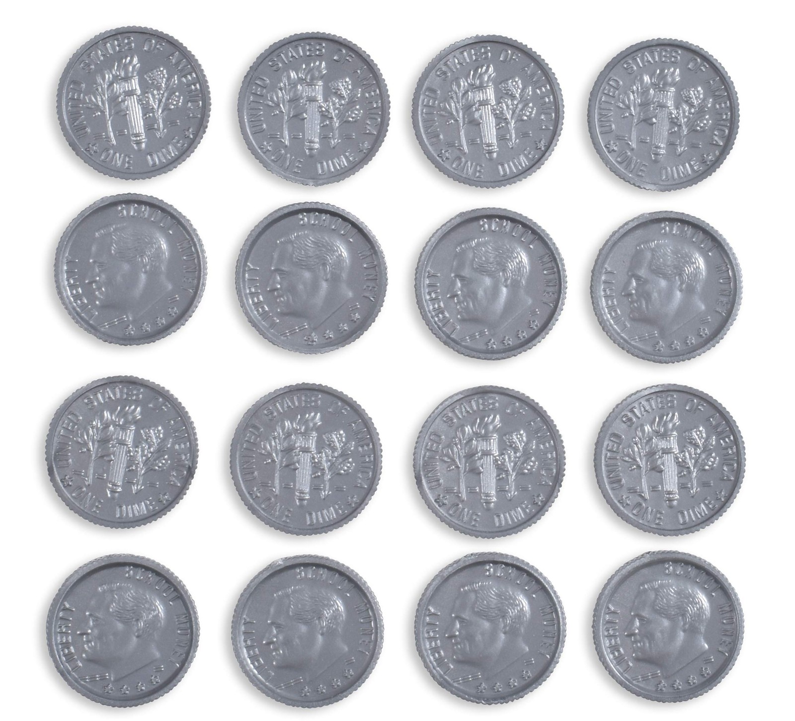 100 Realistic Plastic Dimes Educational Play Money For Kids Classroom Roleplay