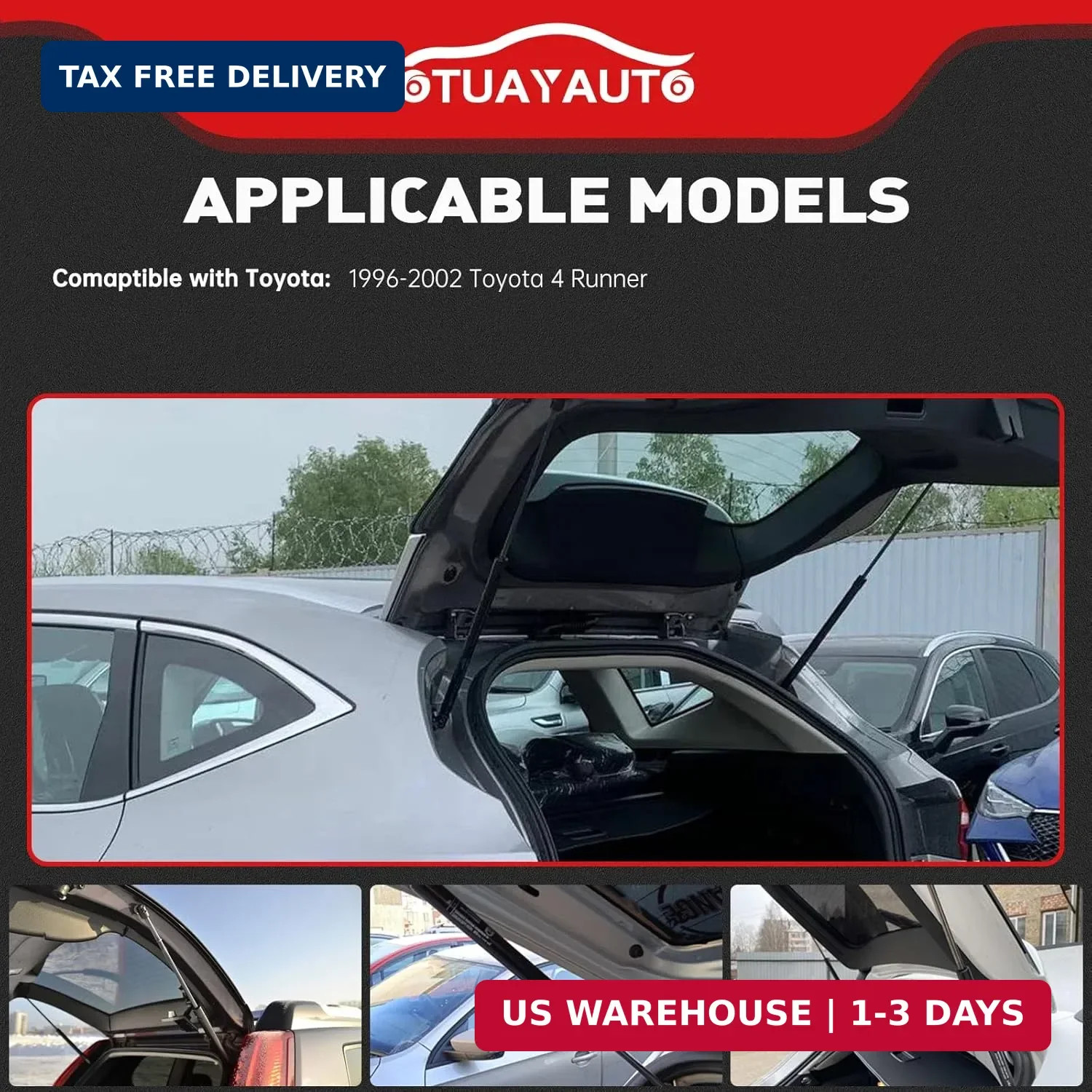 OTUAYAUTO Rear Hatch Struts – Replacement for 1996-2002 Toyota 4Runner Rear lift