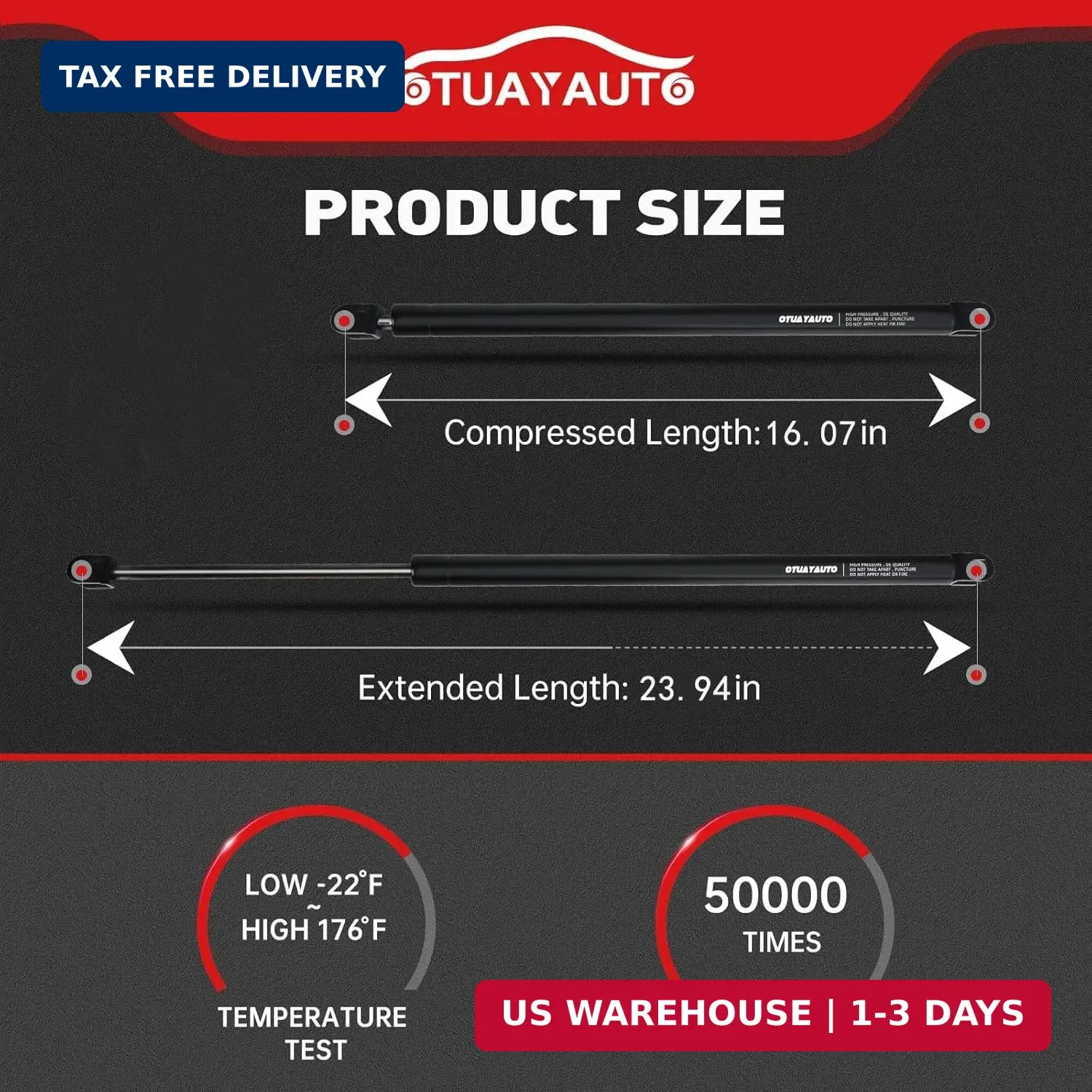 OTUAYAUTO Rear Hatch Struts – Replacement for 1996-2002 Toyota 4Runner Rear lift